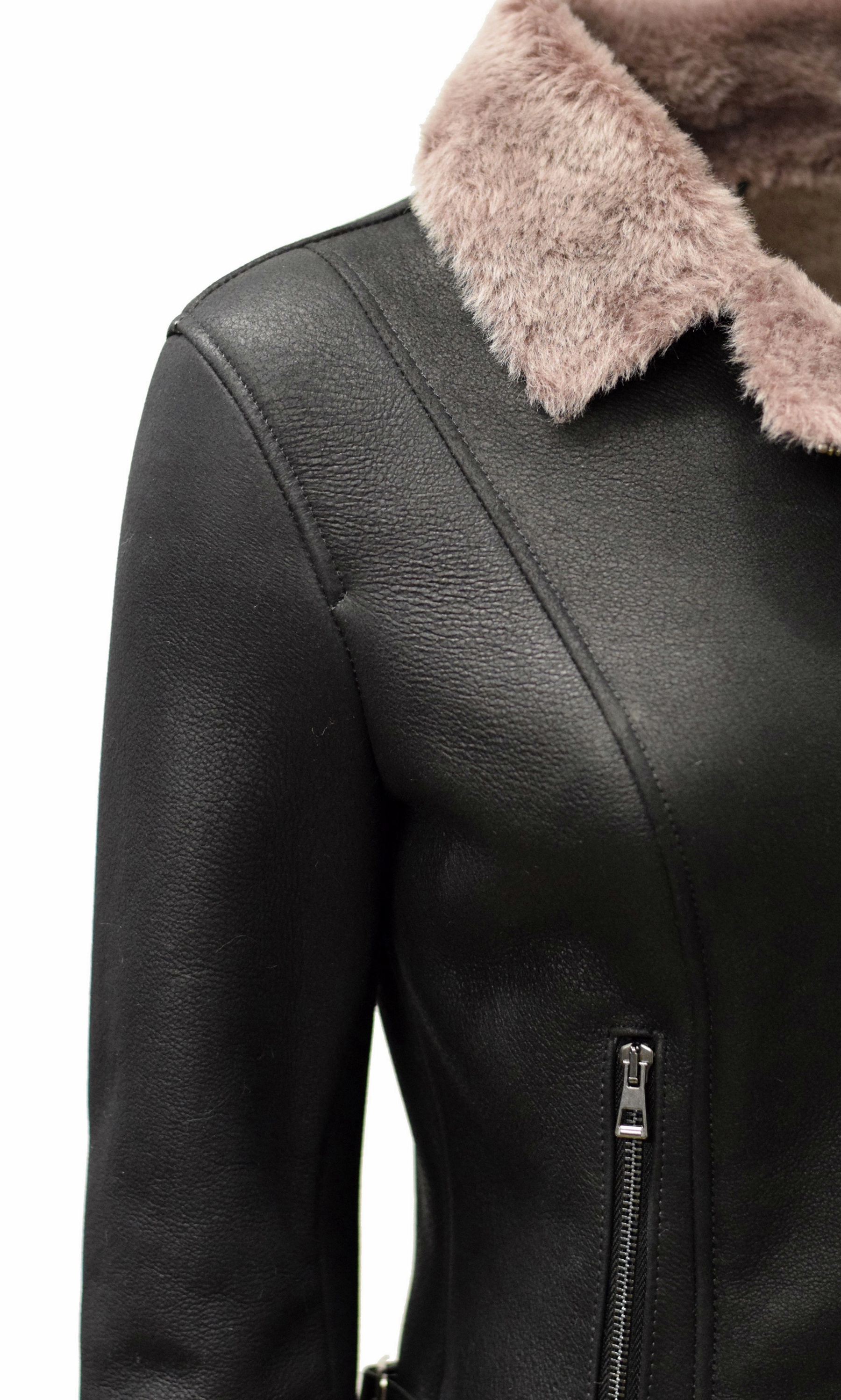 Damen Lammfelljacke Valentina Shearling Schwarz