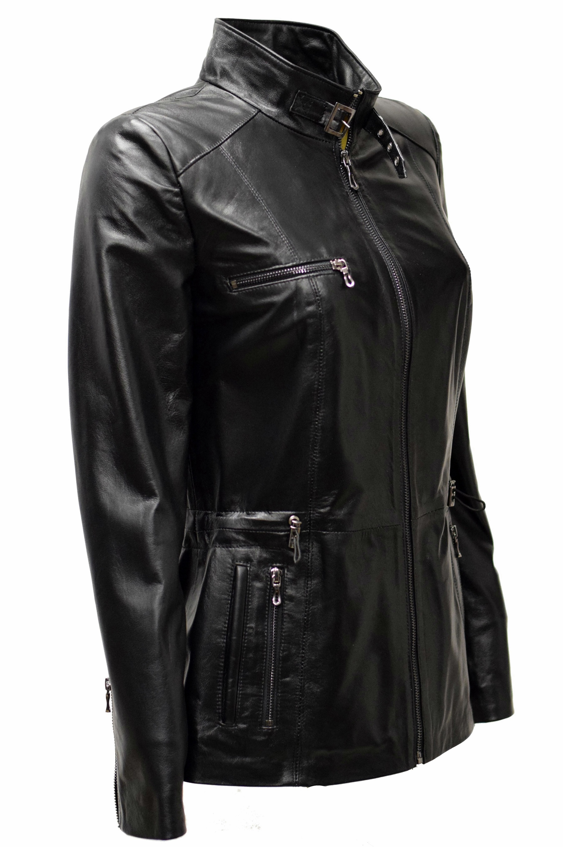 Damen Lederjacke Ressi in Fine Schwarz