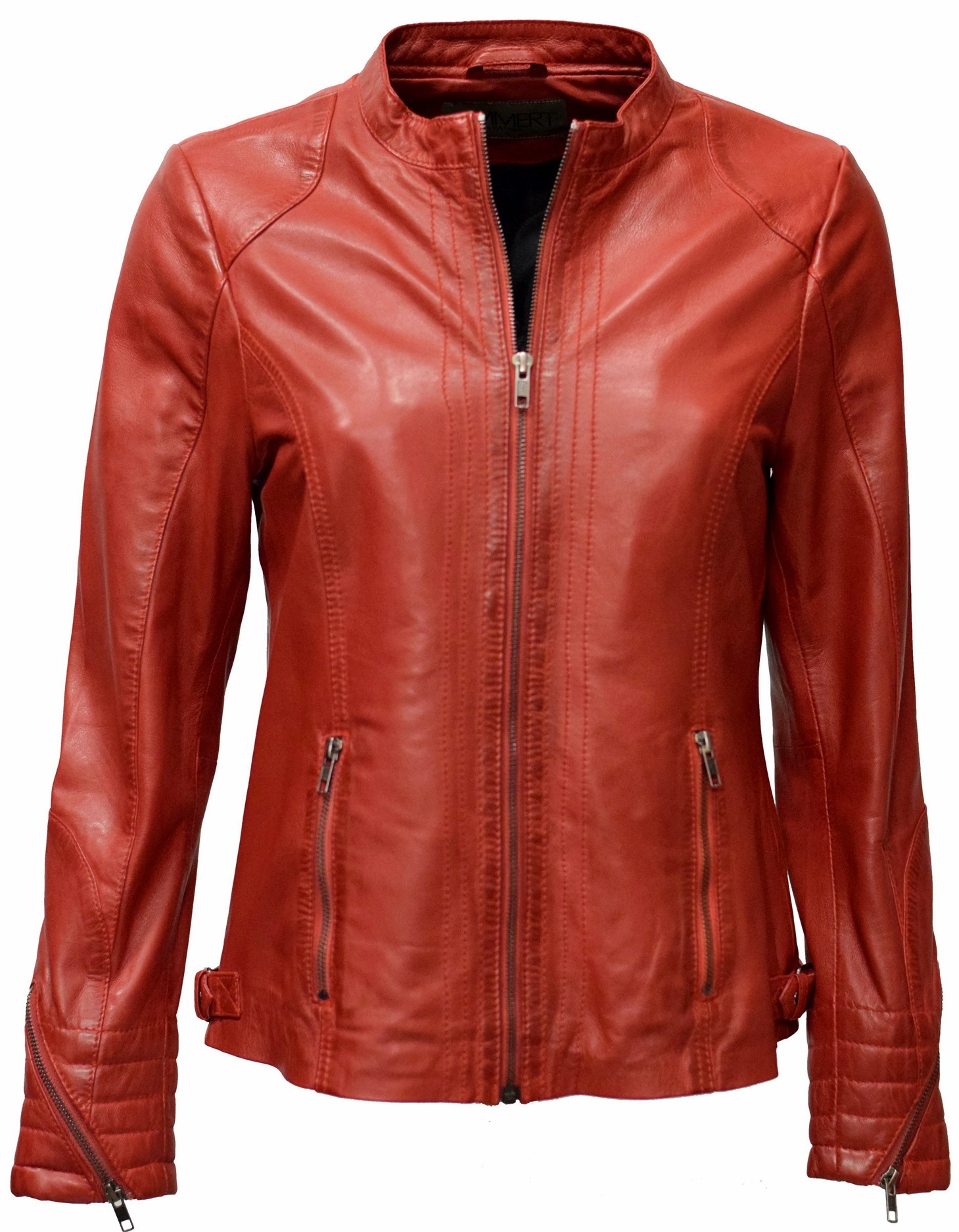 Damen Lederjacke Tina washed Rot