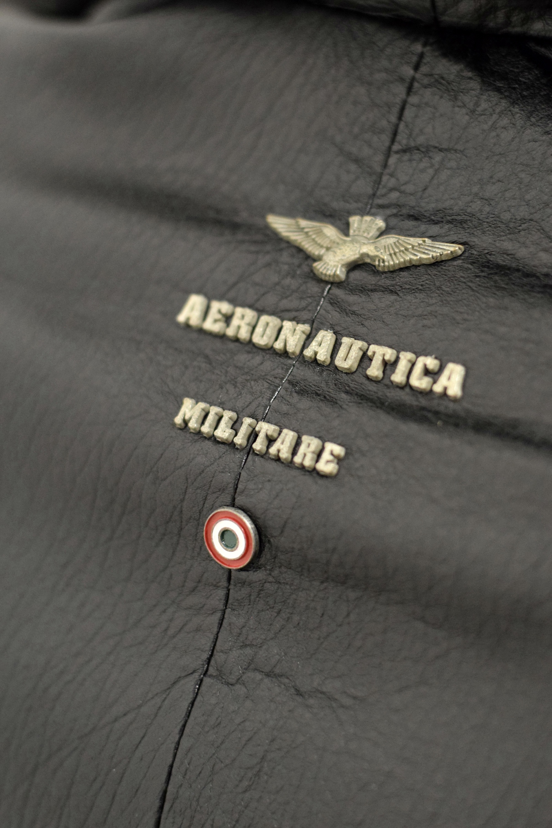 Herren Lederjacke Aero mit abnehmbaren Lammfellkragen in Schwarz