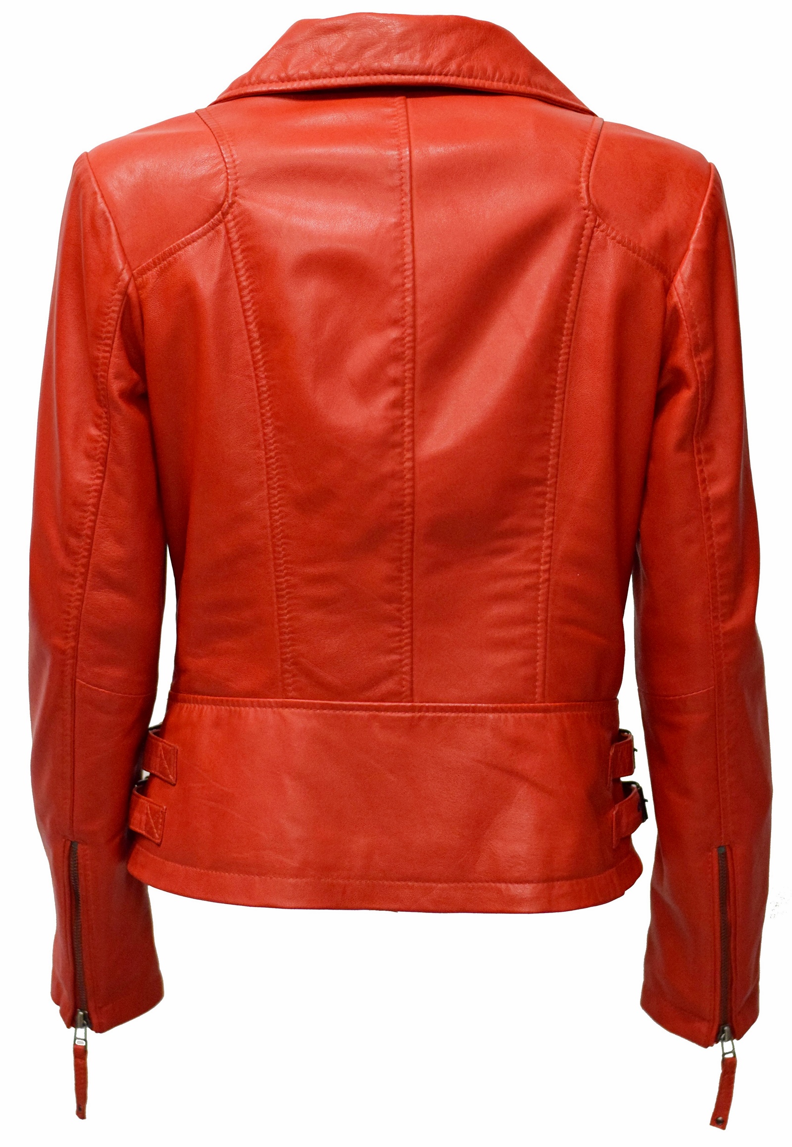 Damen Lederjacke Mala in washed Rot