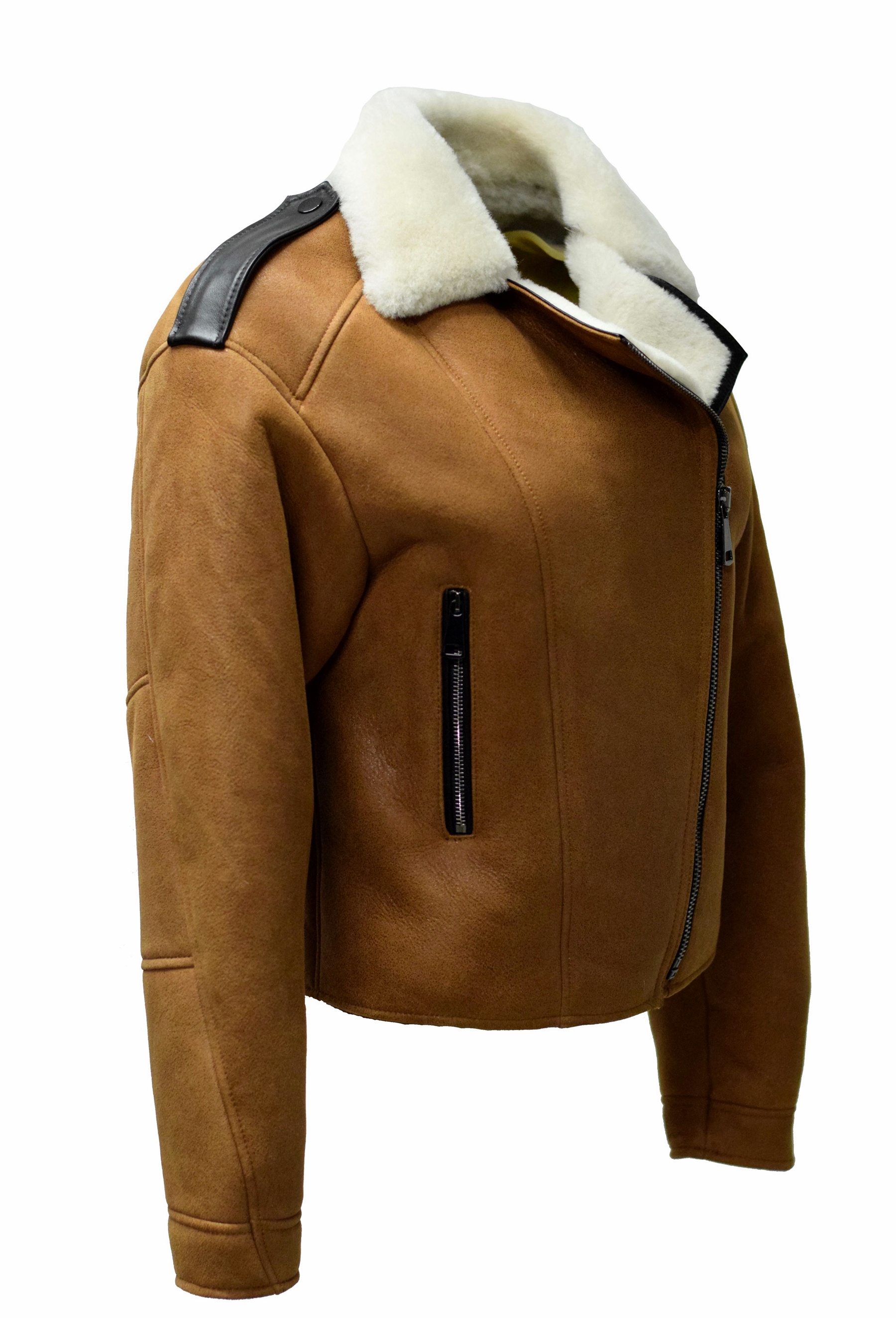 Damen Lammfelljacke Kate Shearling in Cognac