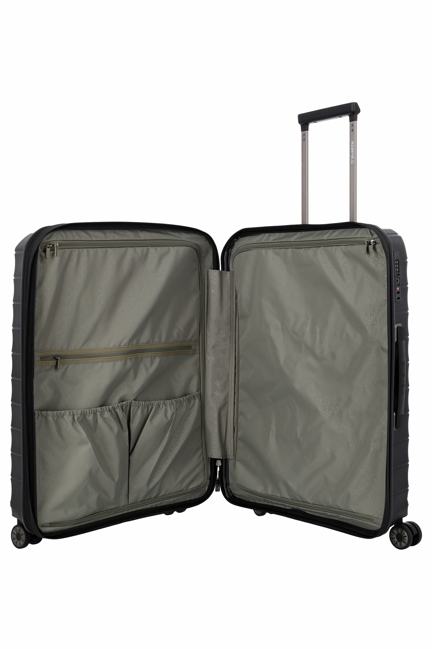 Travelite Koffer Mooby 4 Rollen Trolley M 66  cm Schwarz