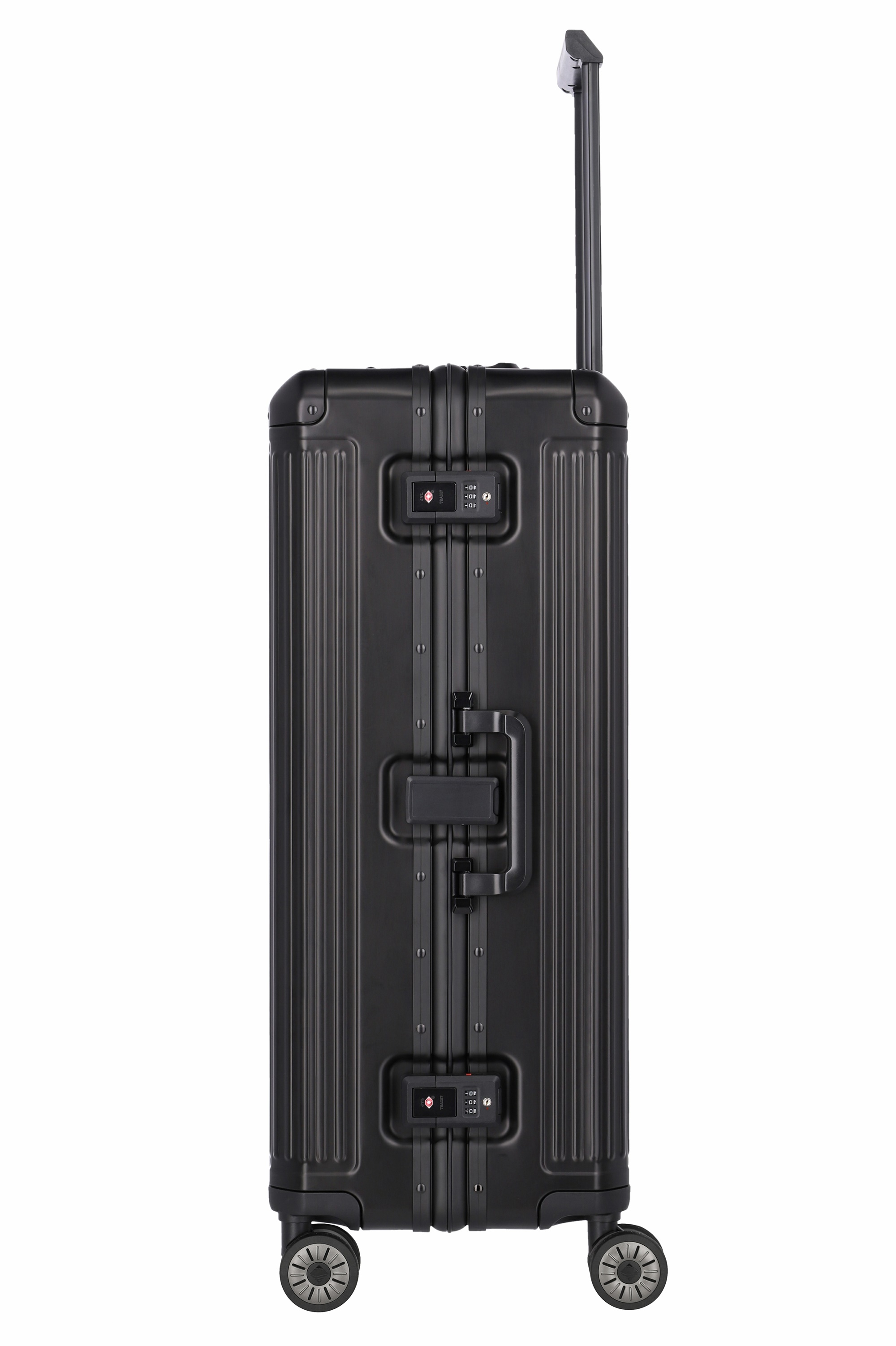 Travelite Aluminium Koffer Next L 77 cm mit 4 Rollen Schwarz