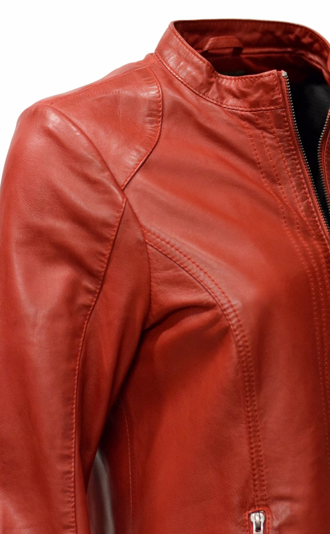 Damen Lederjacke Tina washed Rot