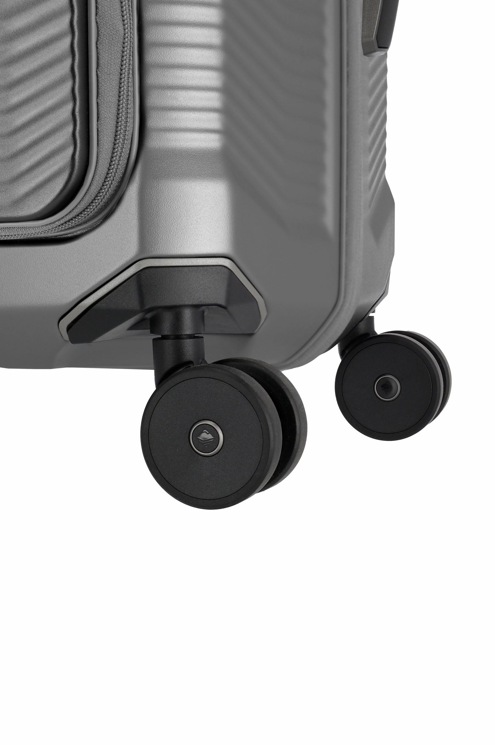 Travelite Koffer Millenium Vortasche 4 Rollen Trolley 55 cm S+ Silver