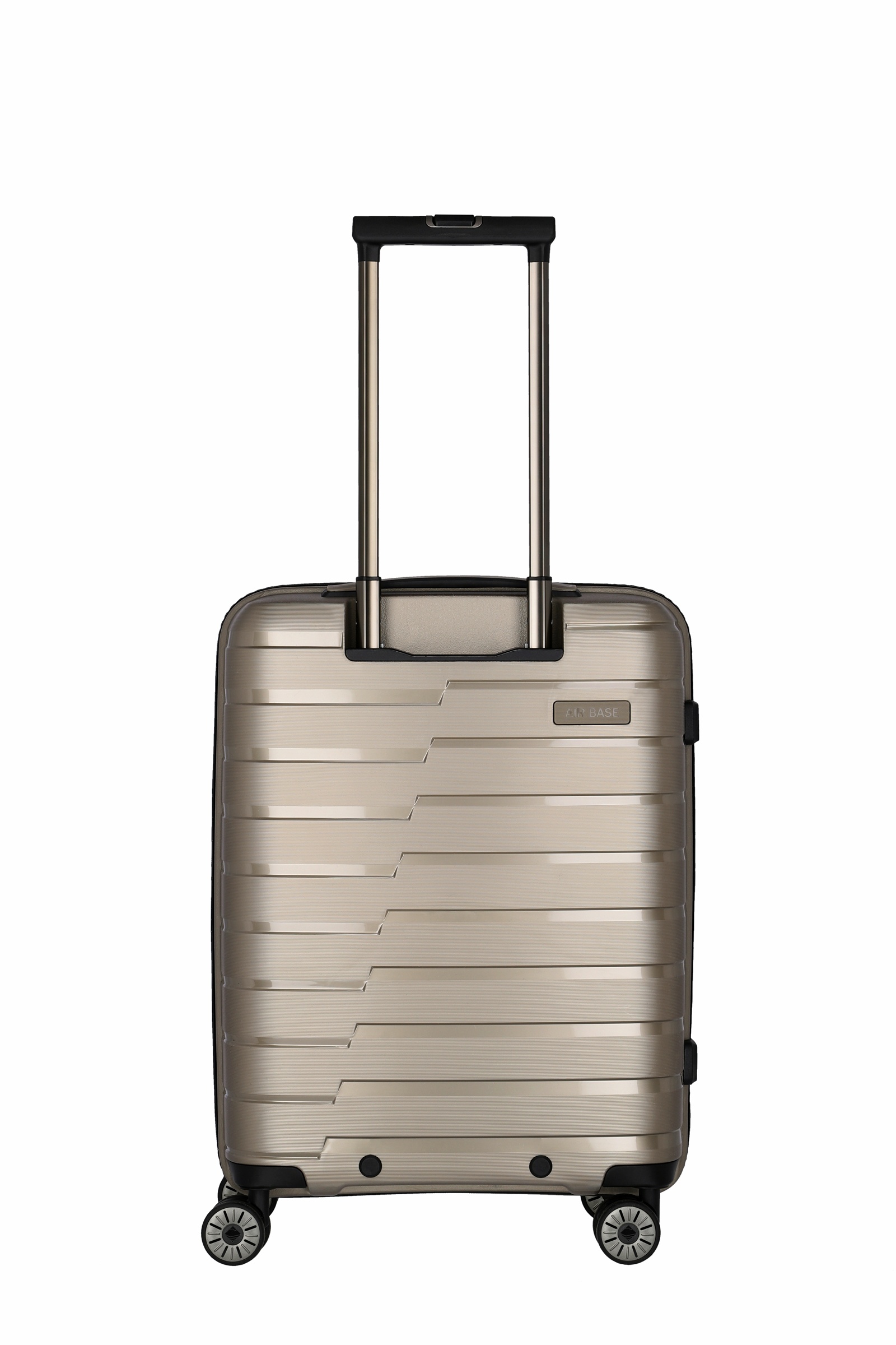 Travelite Koffer Air Base Vortasche 4 Rollen Trolley 55 cm S+ Champagner