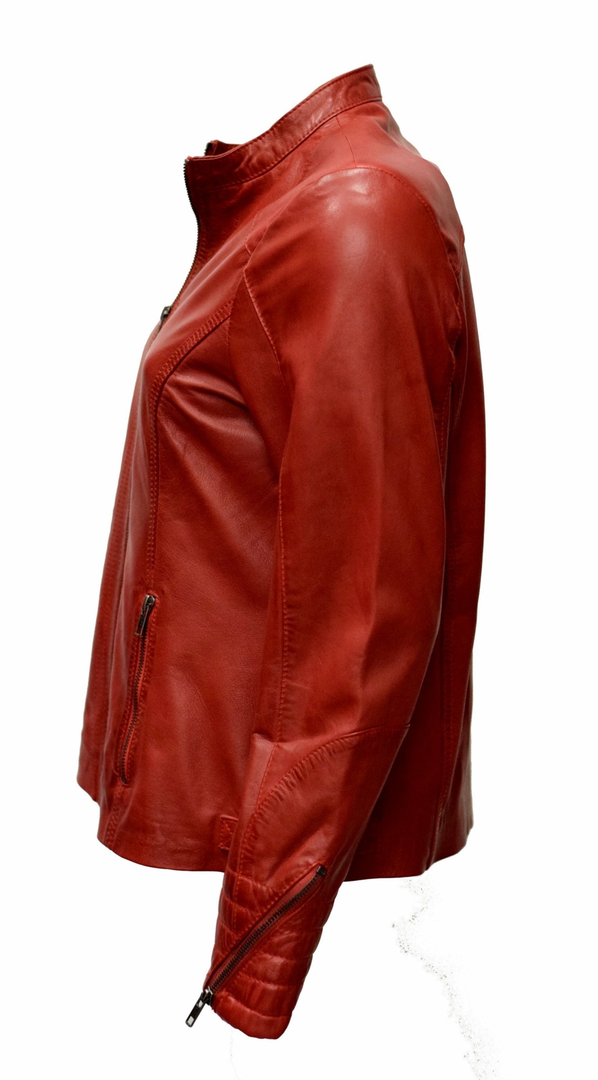 Damen Lederjacke Tina washed Rot