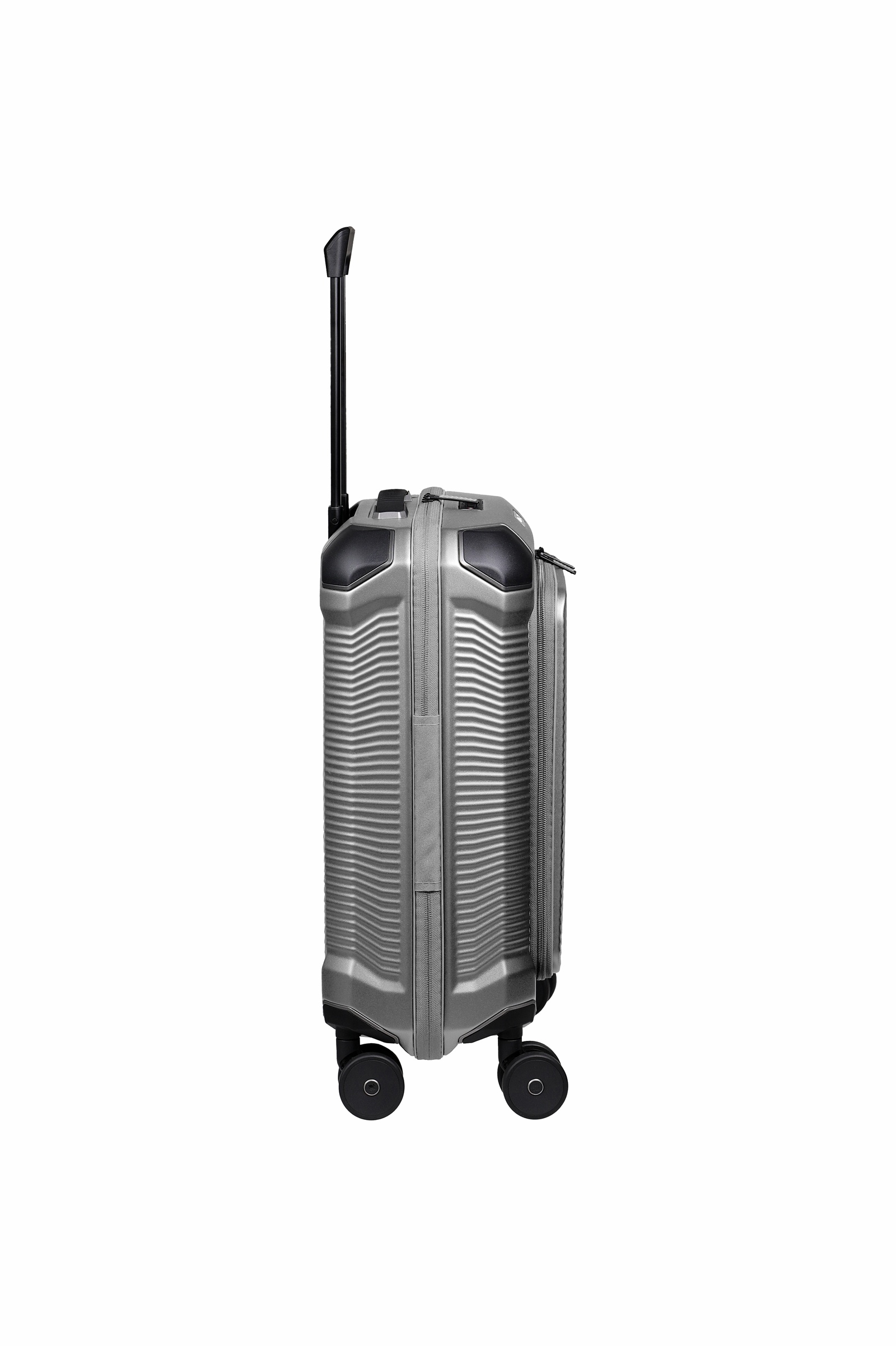 Travelite Koffer Millenium Vortasche 4 Rollen Trolley 55 cm S+ Silver
