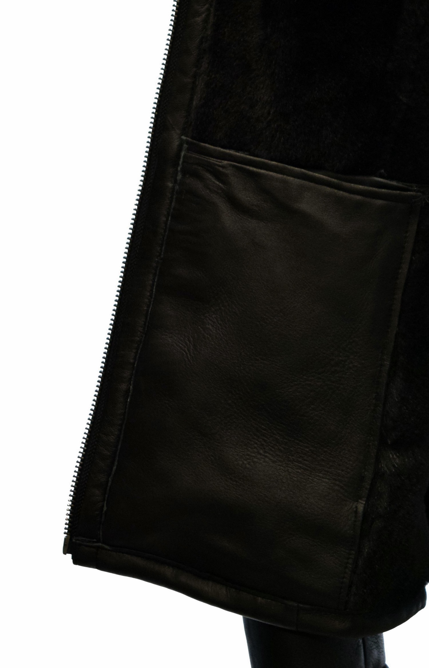 Herren Lammfelljacke Nellson in Schwarz