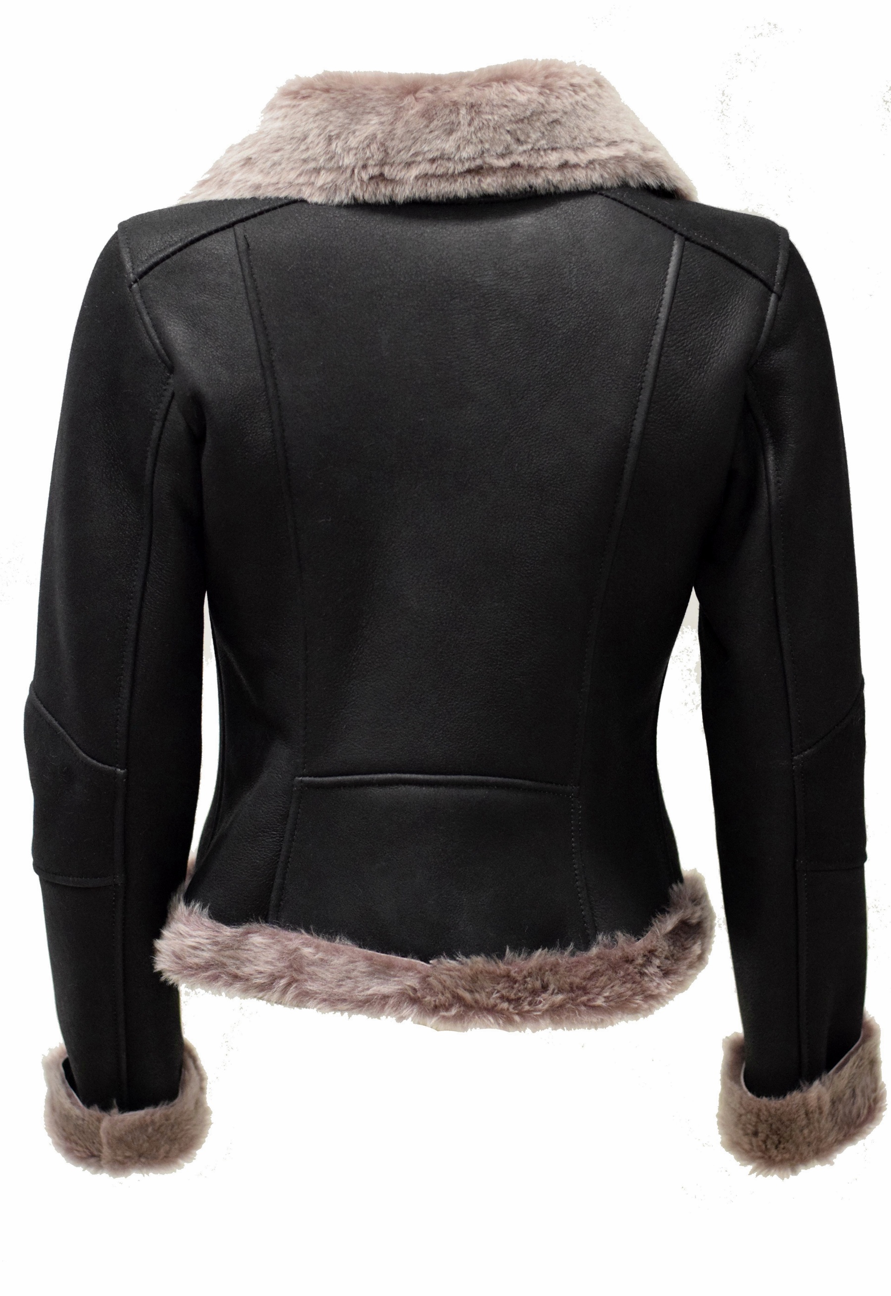 Damen Lammfelljacke Cherry Shearling Schwarz
