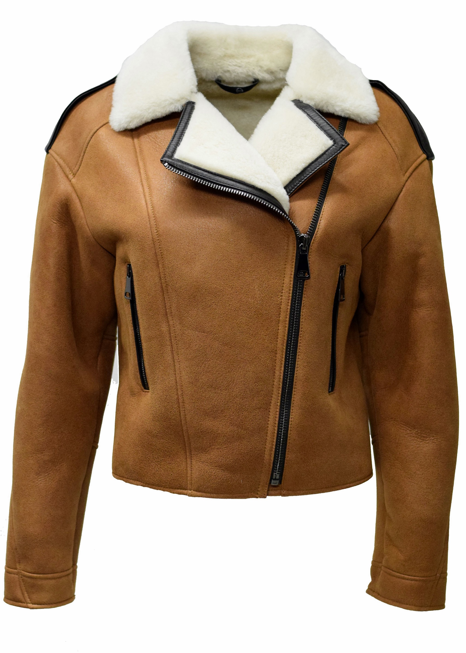 Damen Lammfelljacke Kate Shearling in Cognac