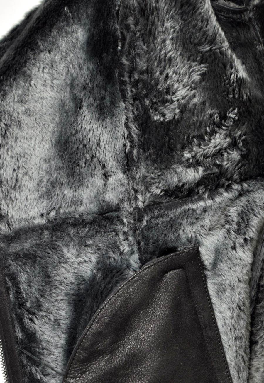 Levinsky Damen Lammfellmantel Shearling in Schwarz Grau