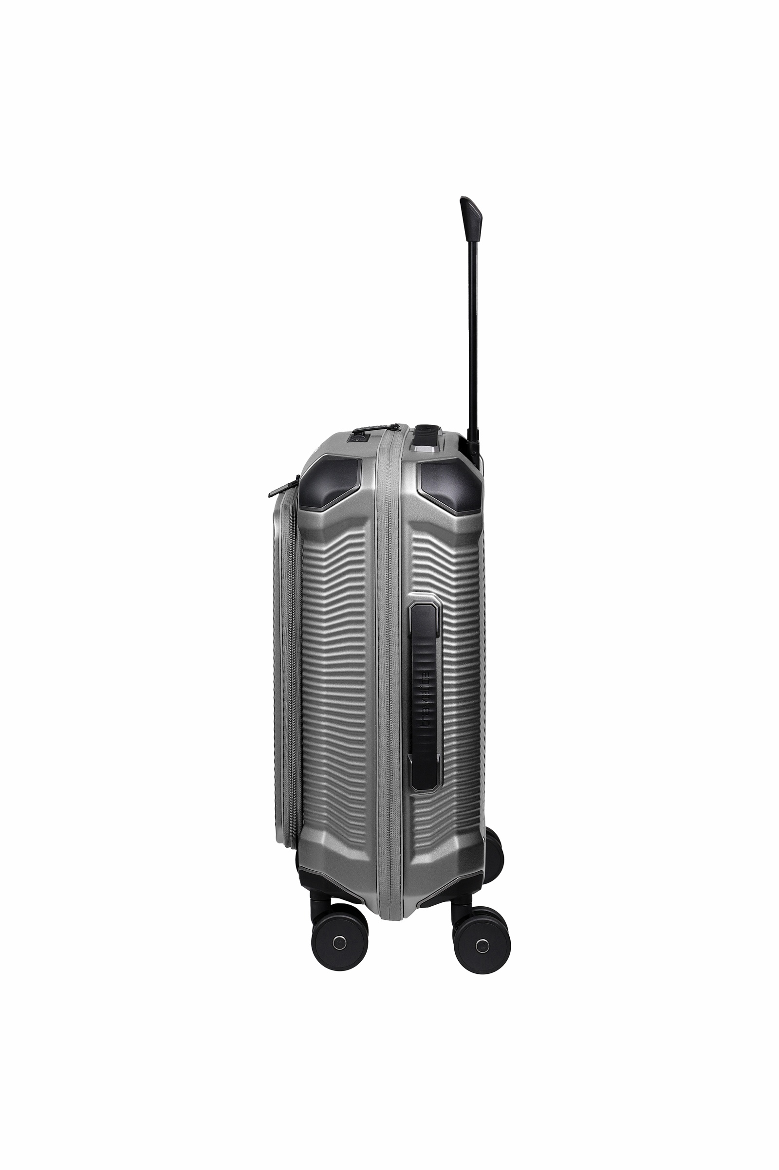 Travelite Koffer Millenium Vortasche 4 Rollen Trolley 55 cm S+ Silver