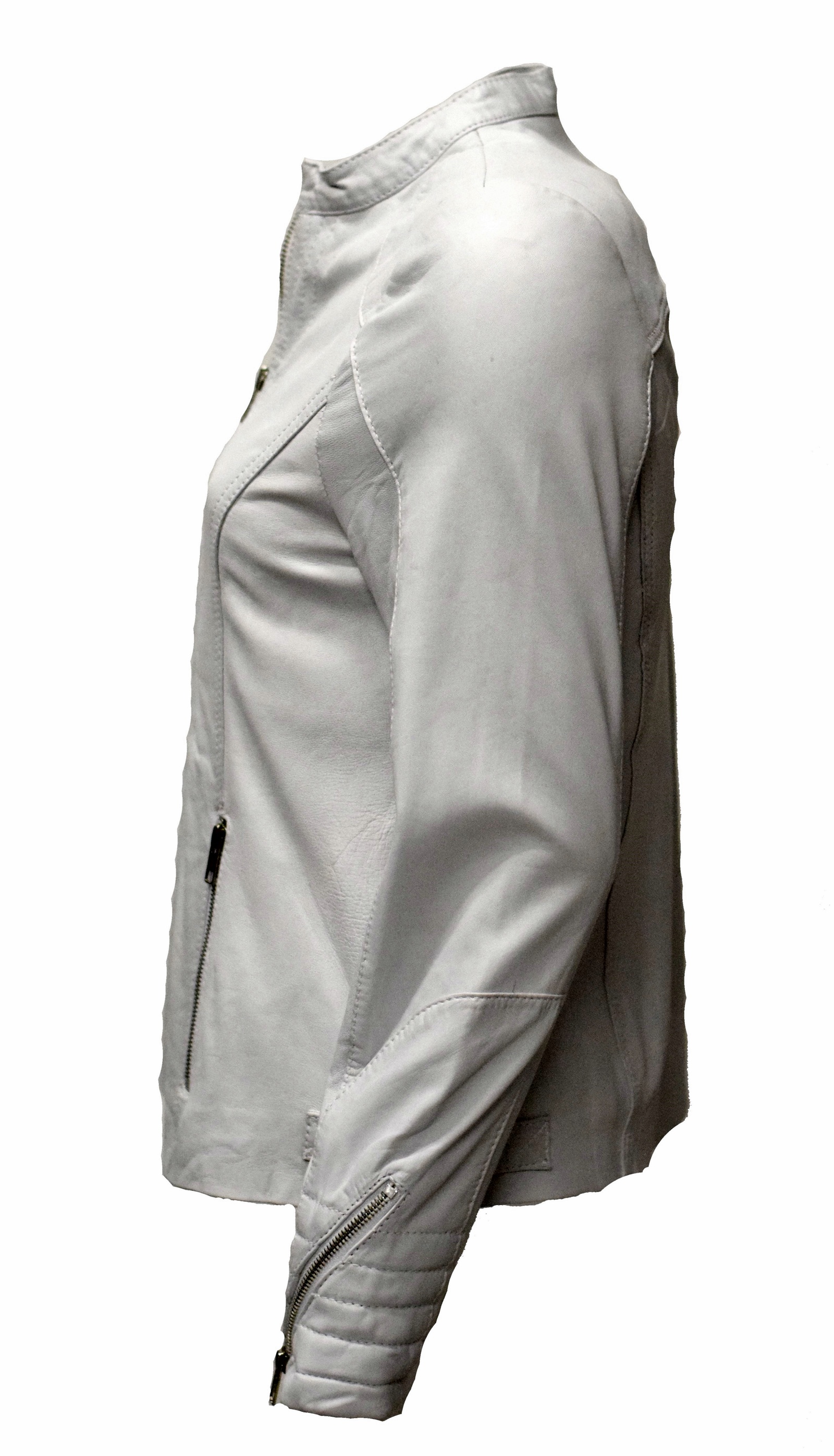 Damen Lederjacke Tina washed Weiss