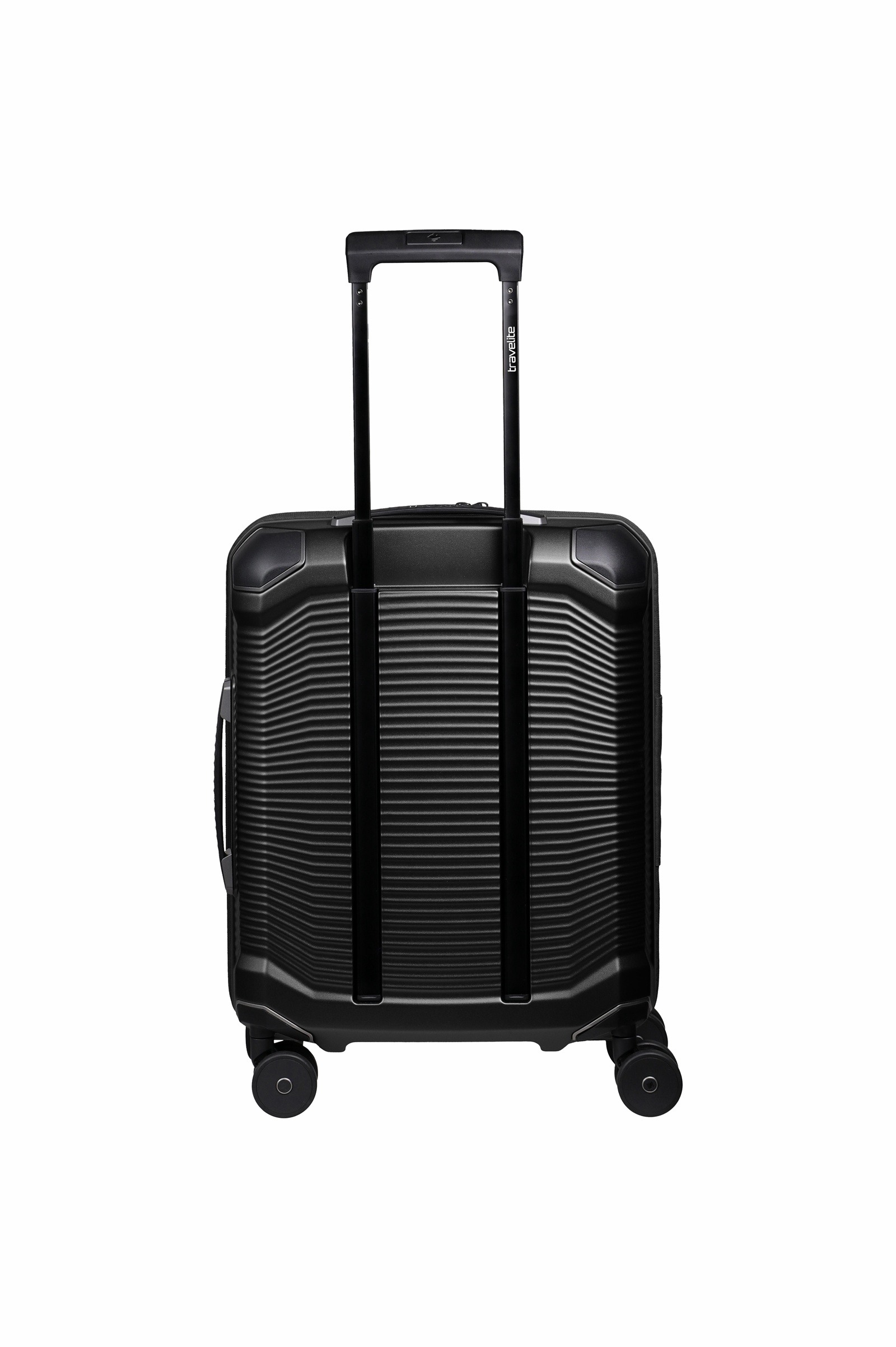 Travelite Koffer Millenium Vortasche 4 Rollen Trolley 55 cm S+ Schwarz
