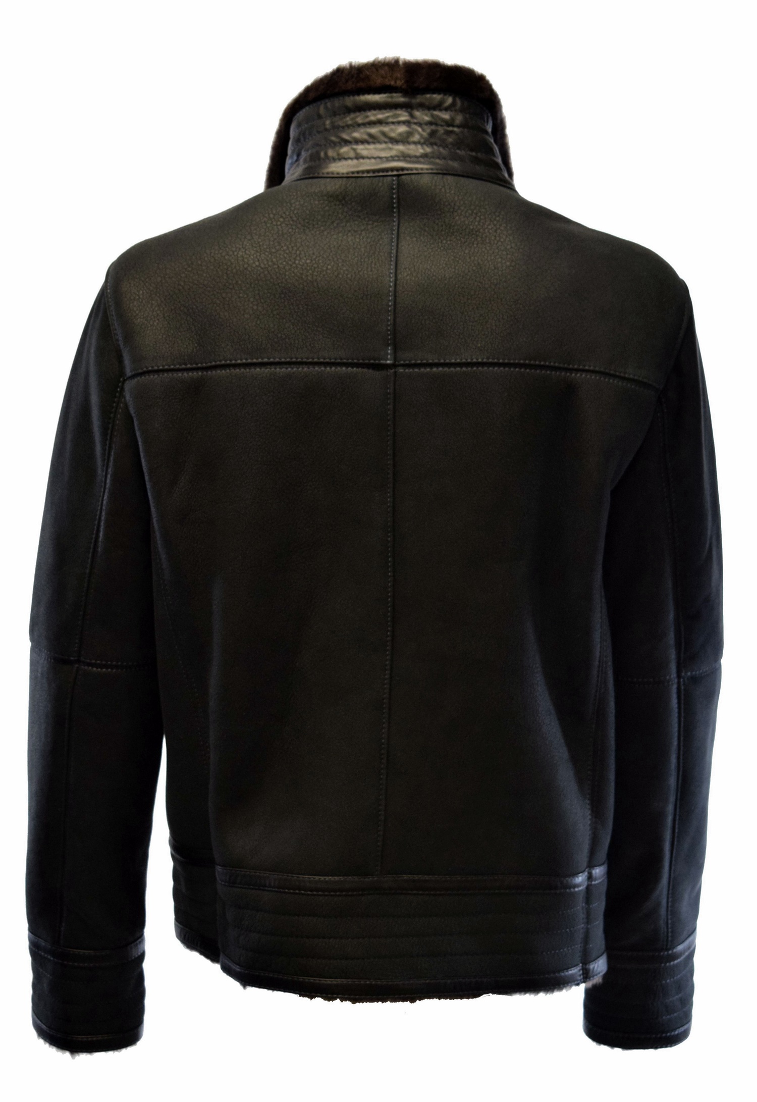 Herren Lammfelljacke Bomber Mark in Anthrazit