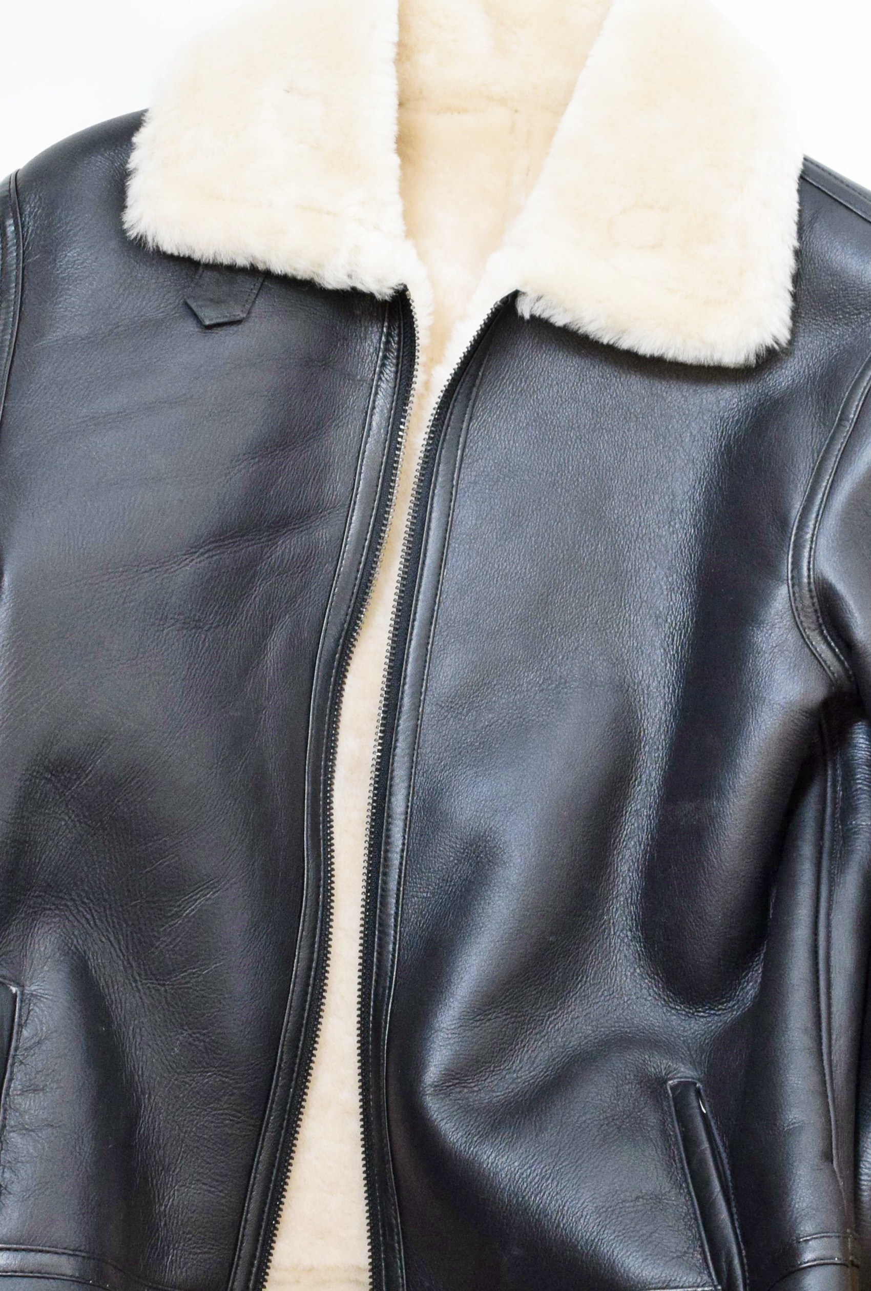 Herren Lammfelljacke Bomber Toni in Schwarz
