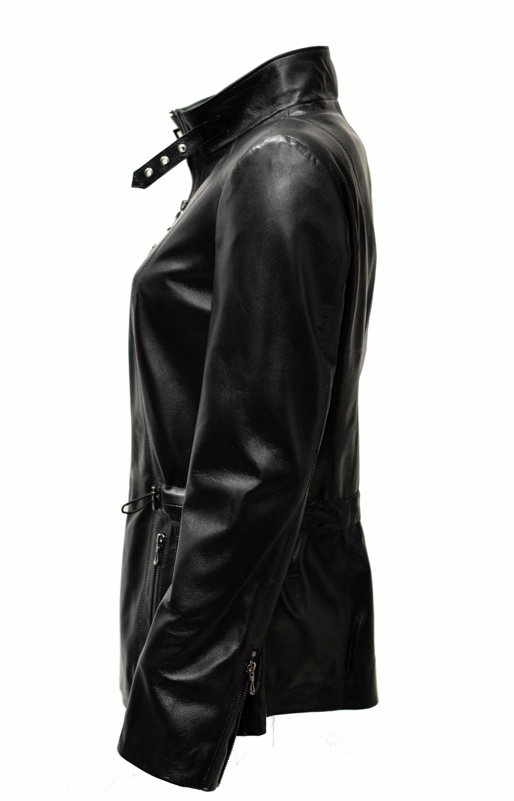 Damen Lederjacke Ressi in Fine Schwarz