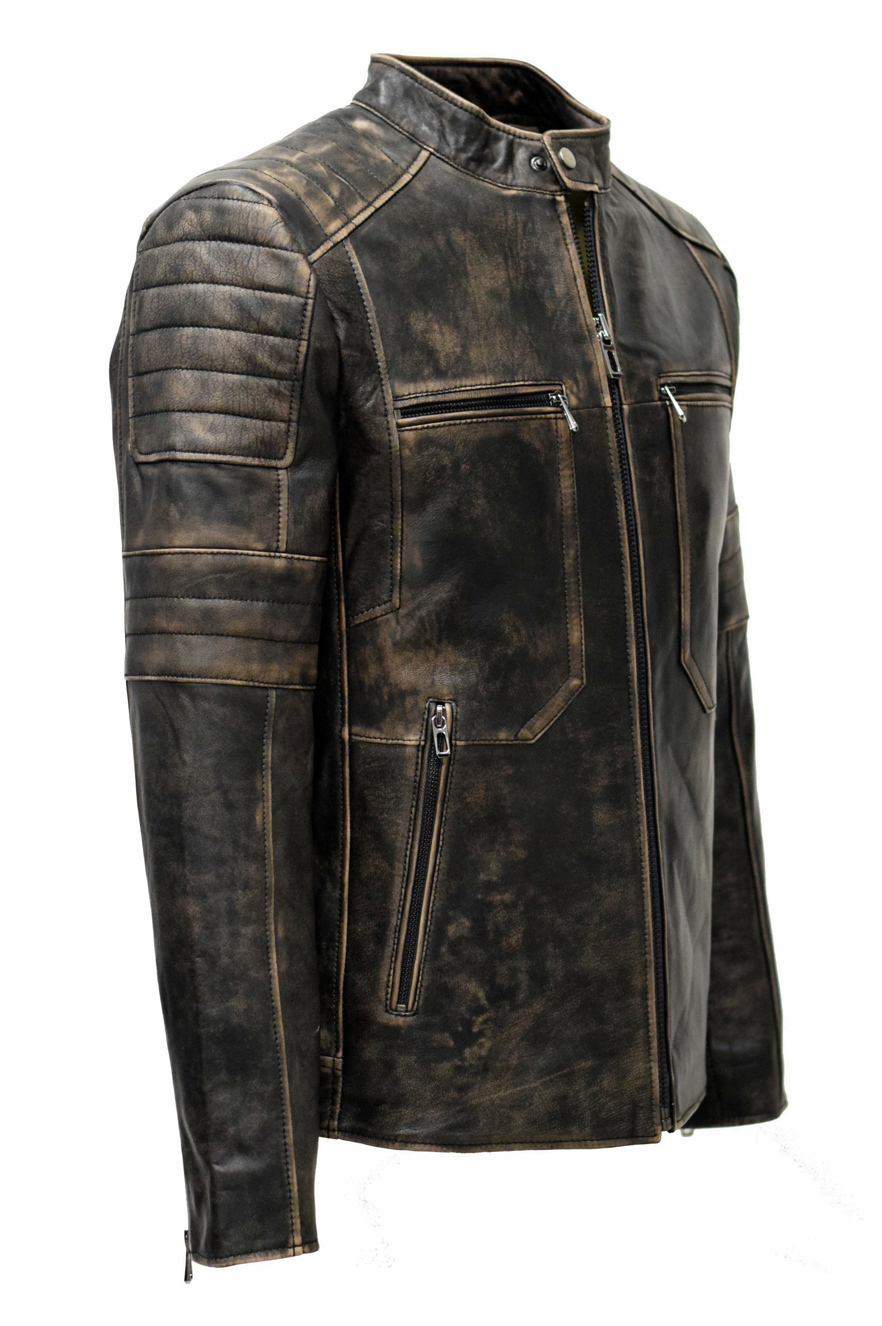Herren Lederjacke Paul in vintage Charcoal