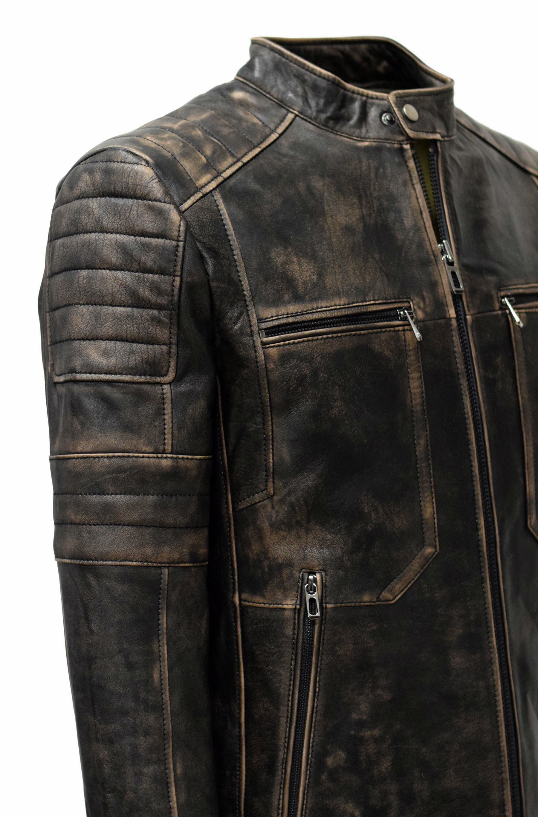 Herren Lederjacke Paul in vintage Charcoal