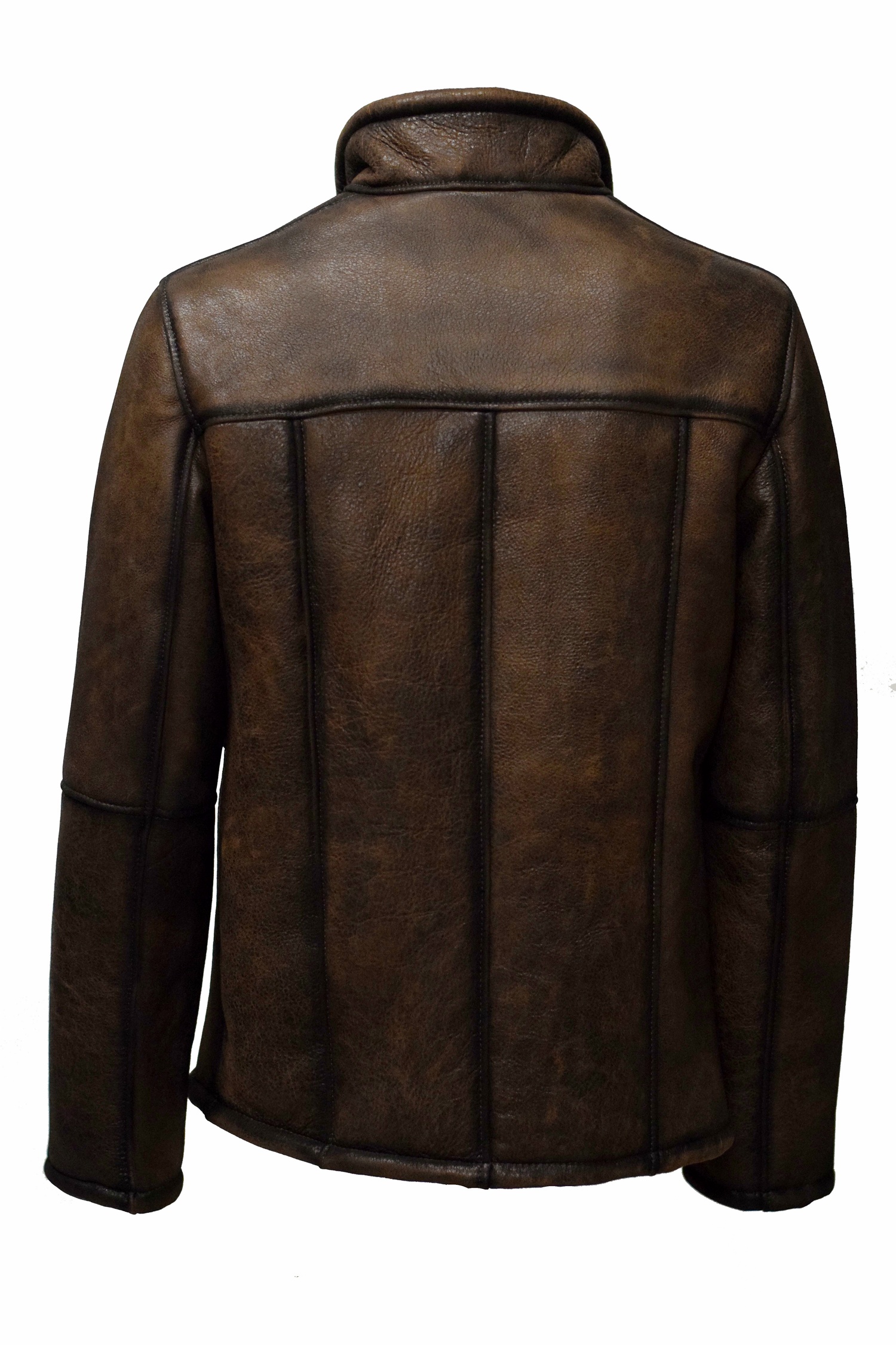 Herren Lammfelljacke Nellson in washed Braun