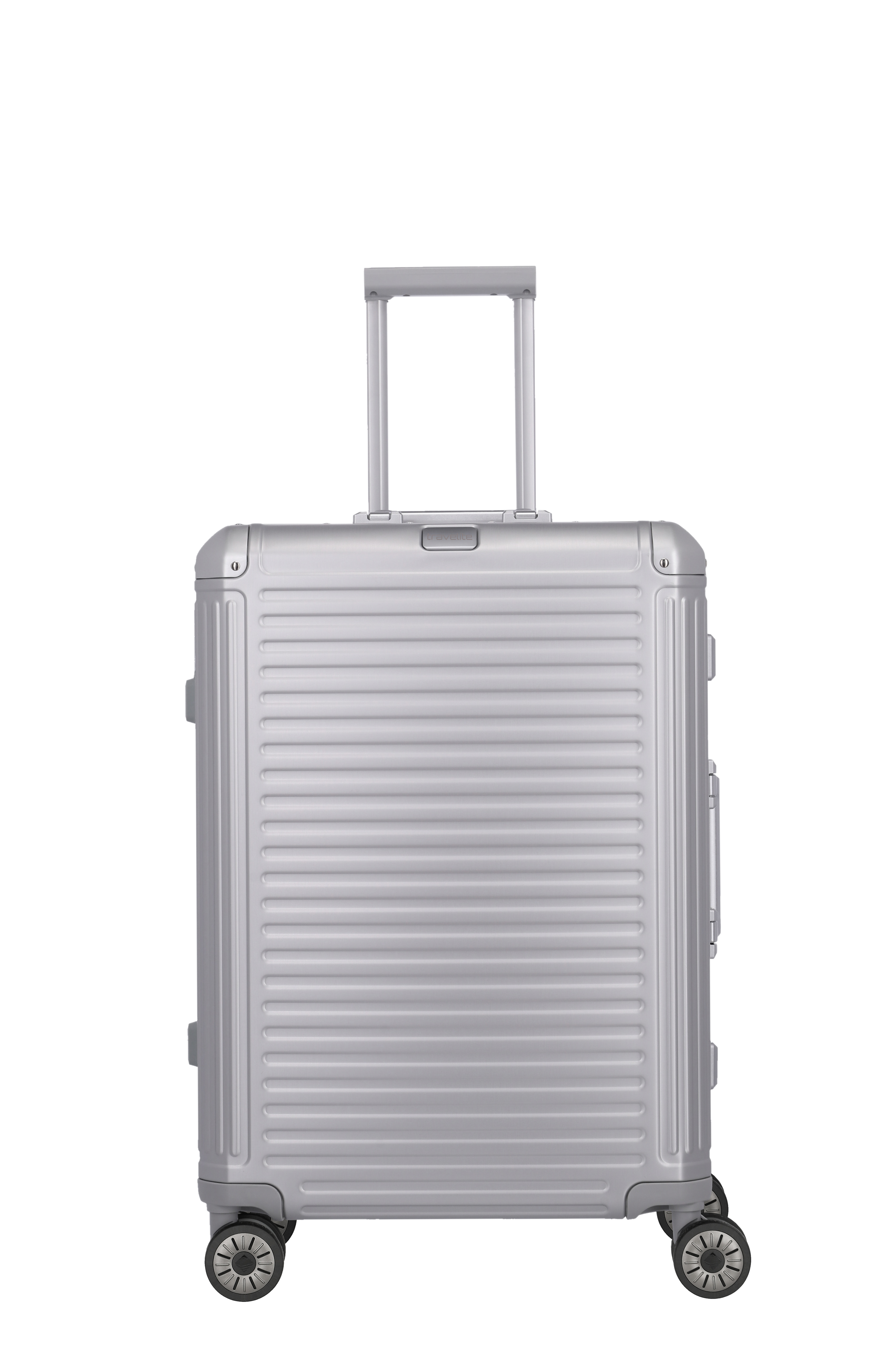Travelite Aluminium Koffer Next 2.0 M 66 cm mit 4 Rollen Silber