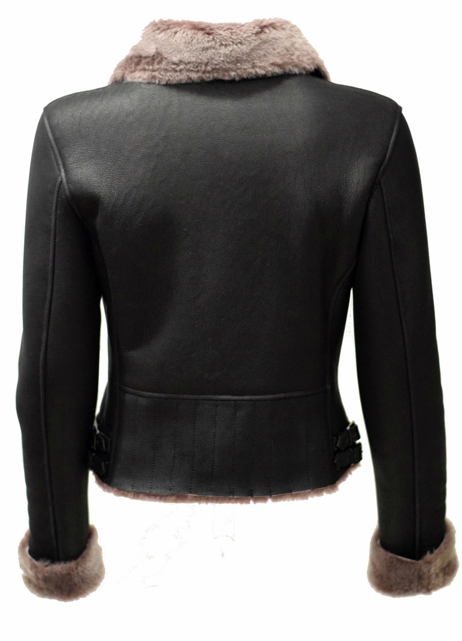 Damen Lammfelljacke Valentina Shearling Schwarz