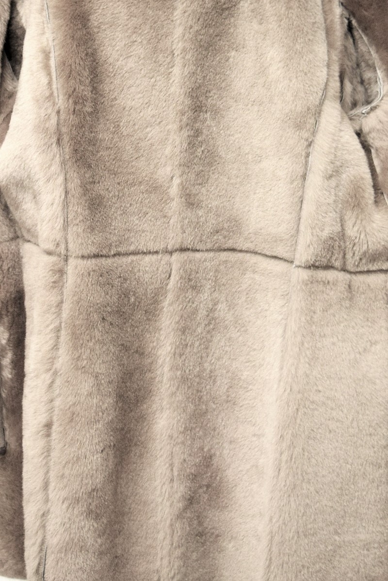 Damen Lammfellmantel MDW-807 in Taupe
