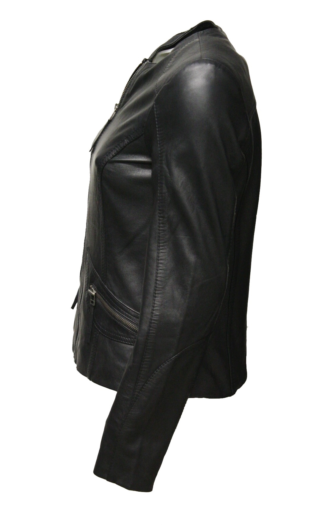 Damen Lederjacke "BEA" in washed Schwarz