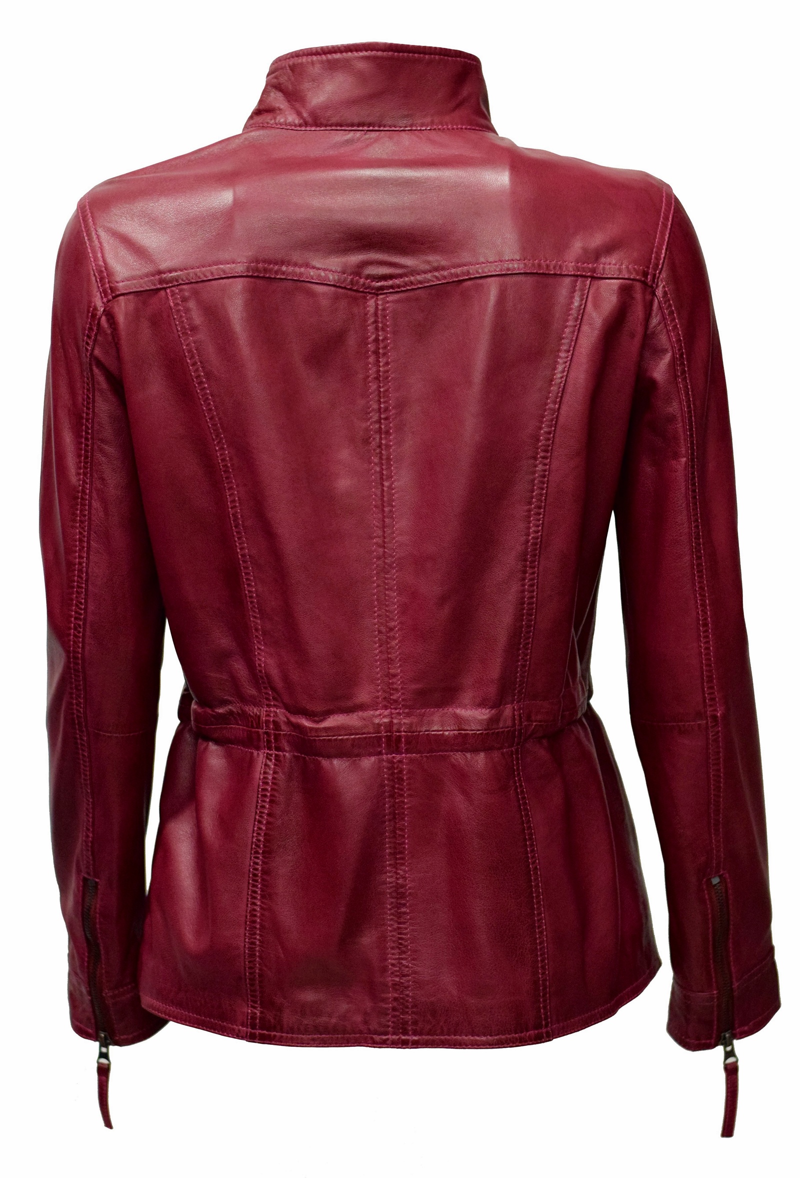 Damen Lederjacke Lana in washed Amaranth Rot