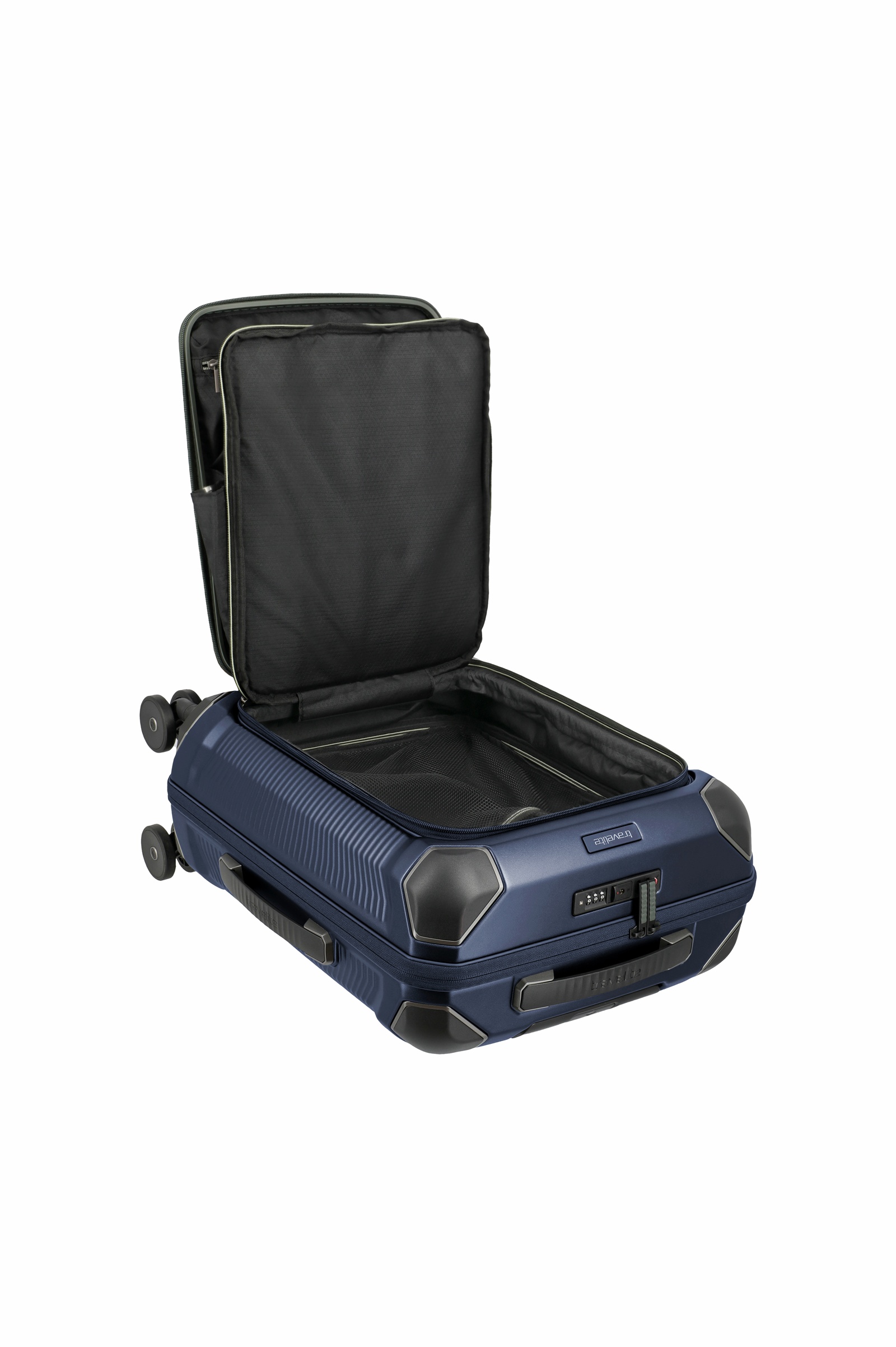 Travelite Koffer Trolley Millenium Vortasche 55 cm S+ 4 Rollen Navy