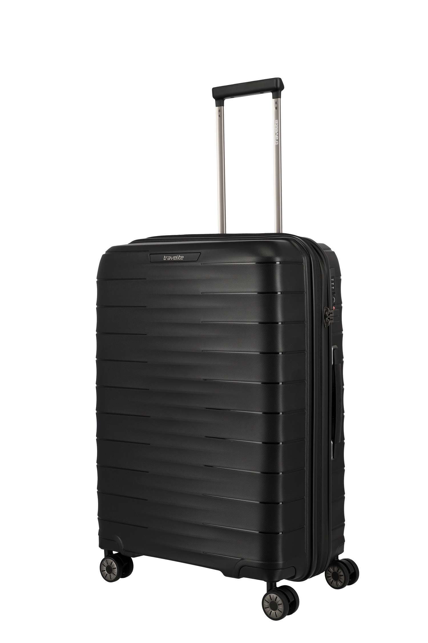 Travelite Koffer Mooby 4 Rollen Trolley M 66  cm Schwarz