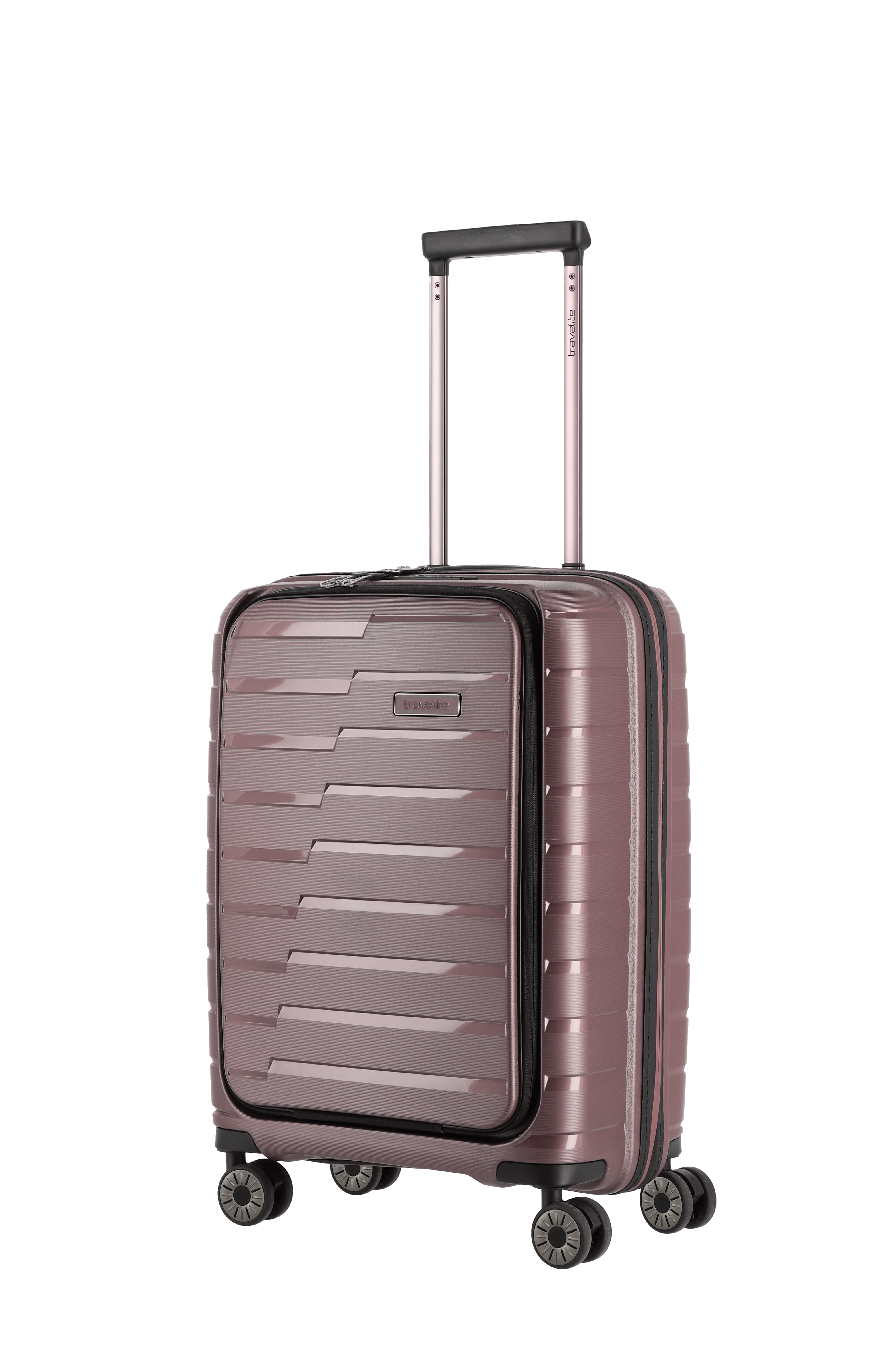 Travelite Koffer Air Base Vortasche 4 Rollen Trolley 55 cm S+ Flieder