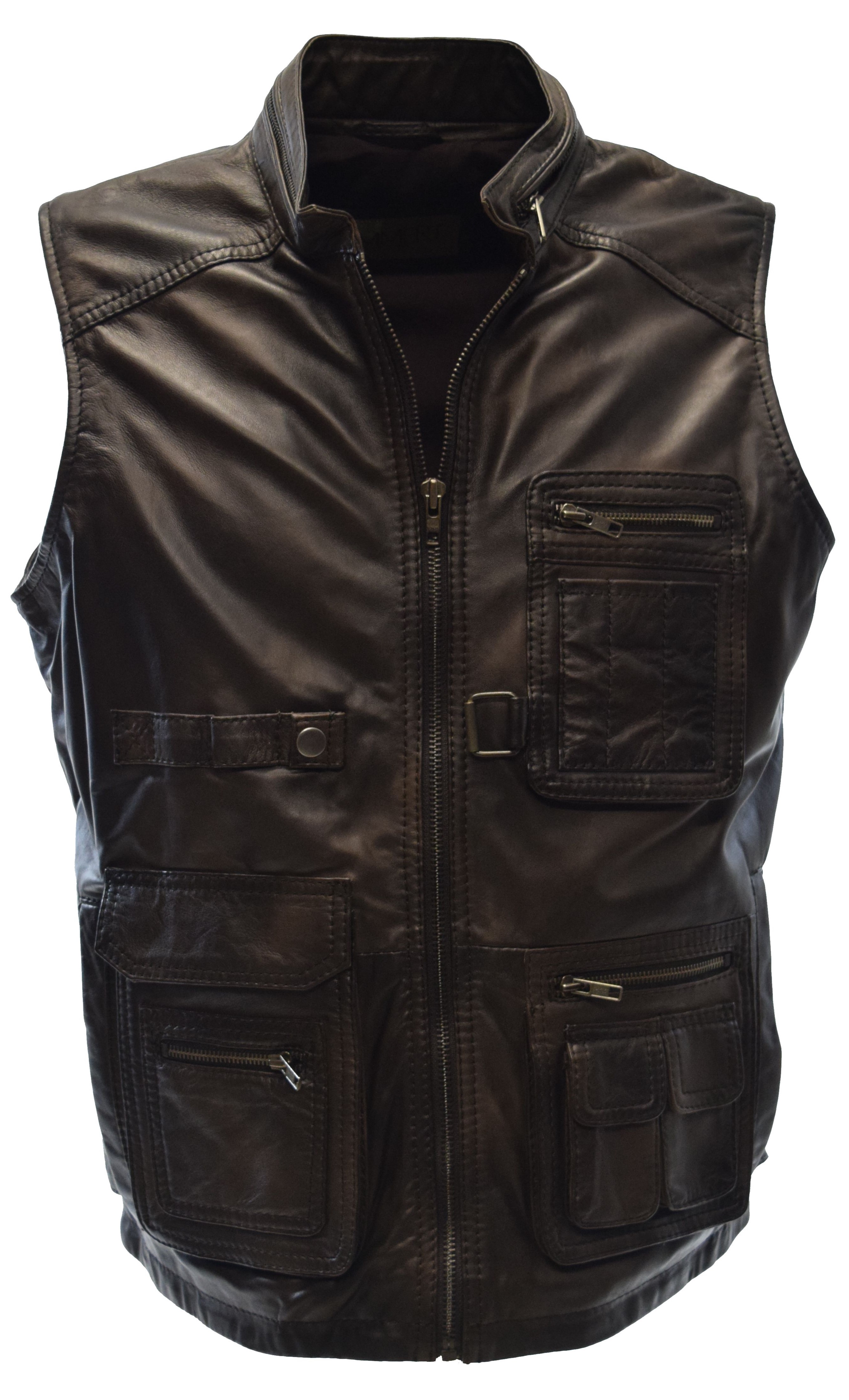 Herren Outdoor Lederweste Julius in Moccabraun
