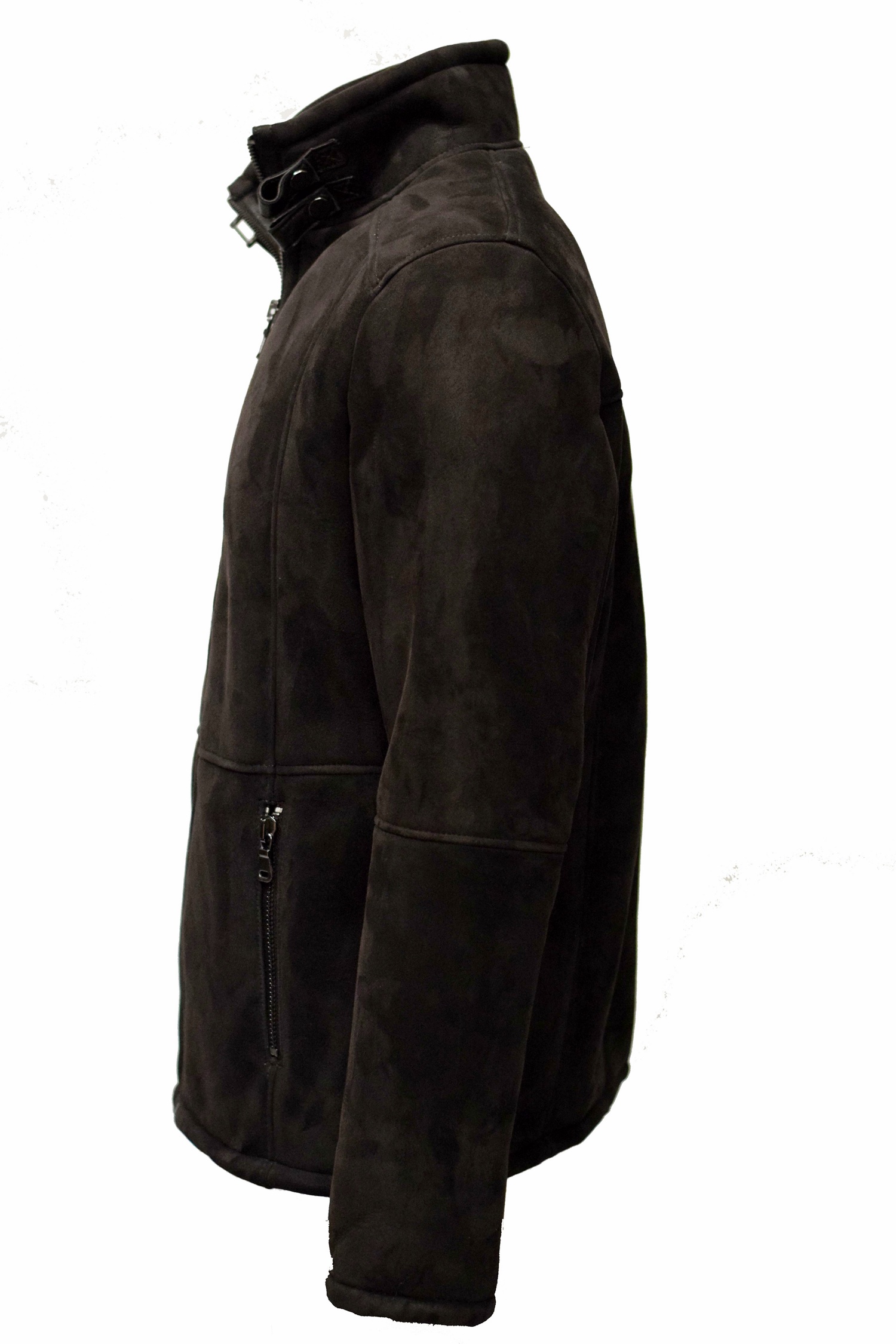 Herren Lammfelljacke Nellson in Braun Schwarzbraun