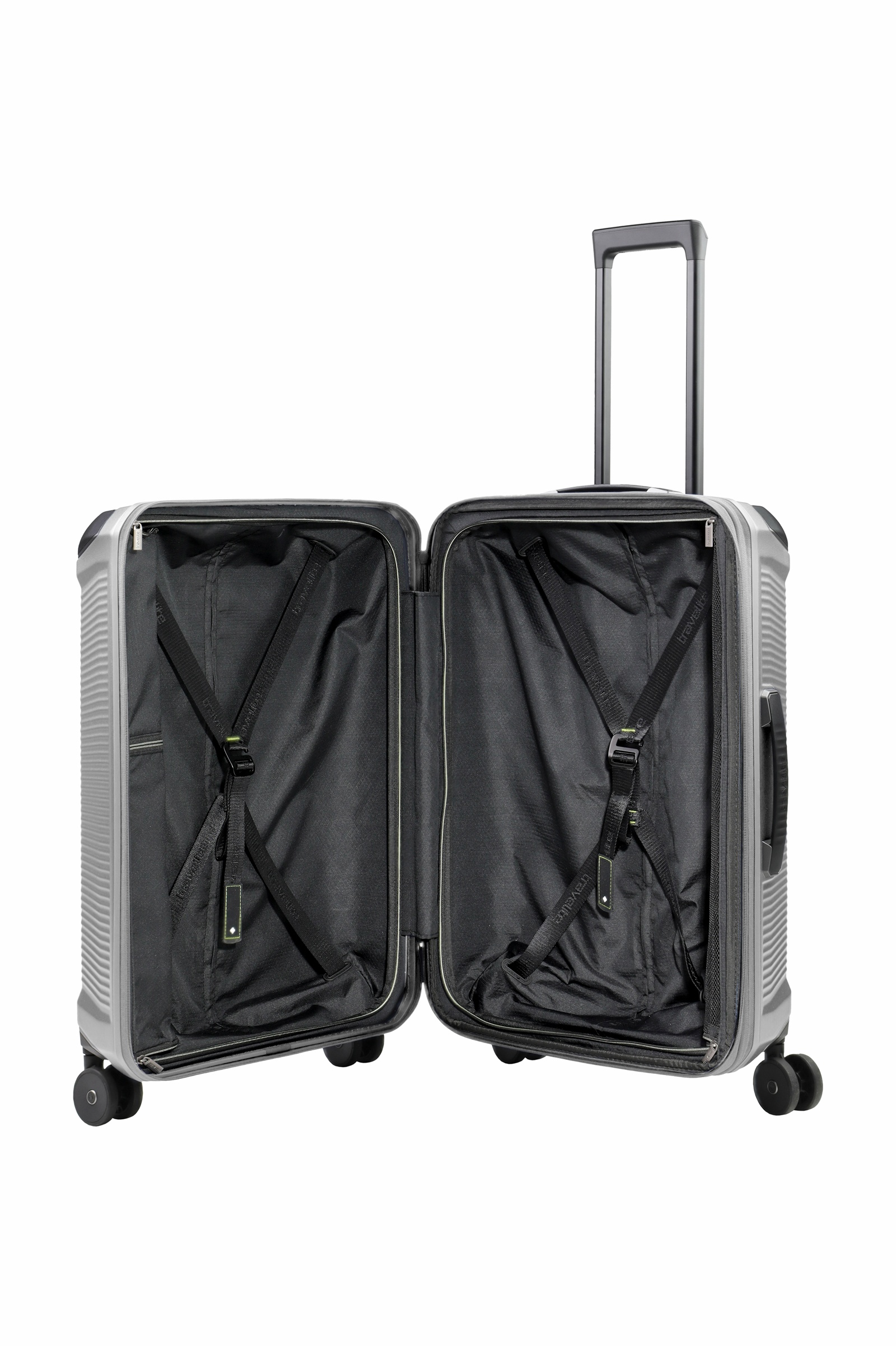 Travelite Koffer Trolley Millenium M 67 cm 4 Rollen Silber