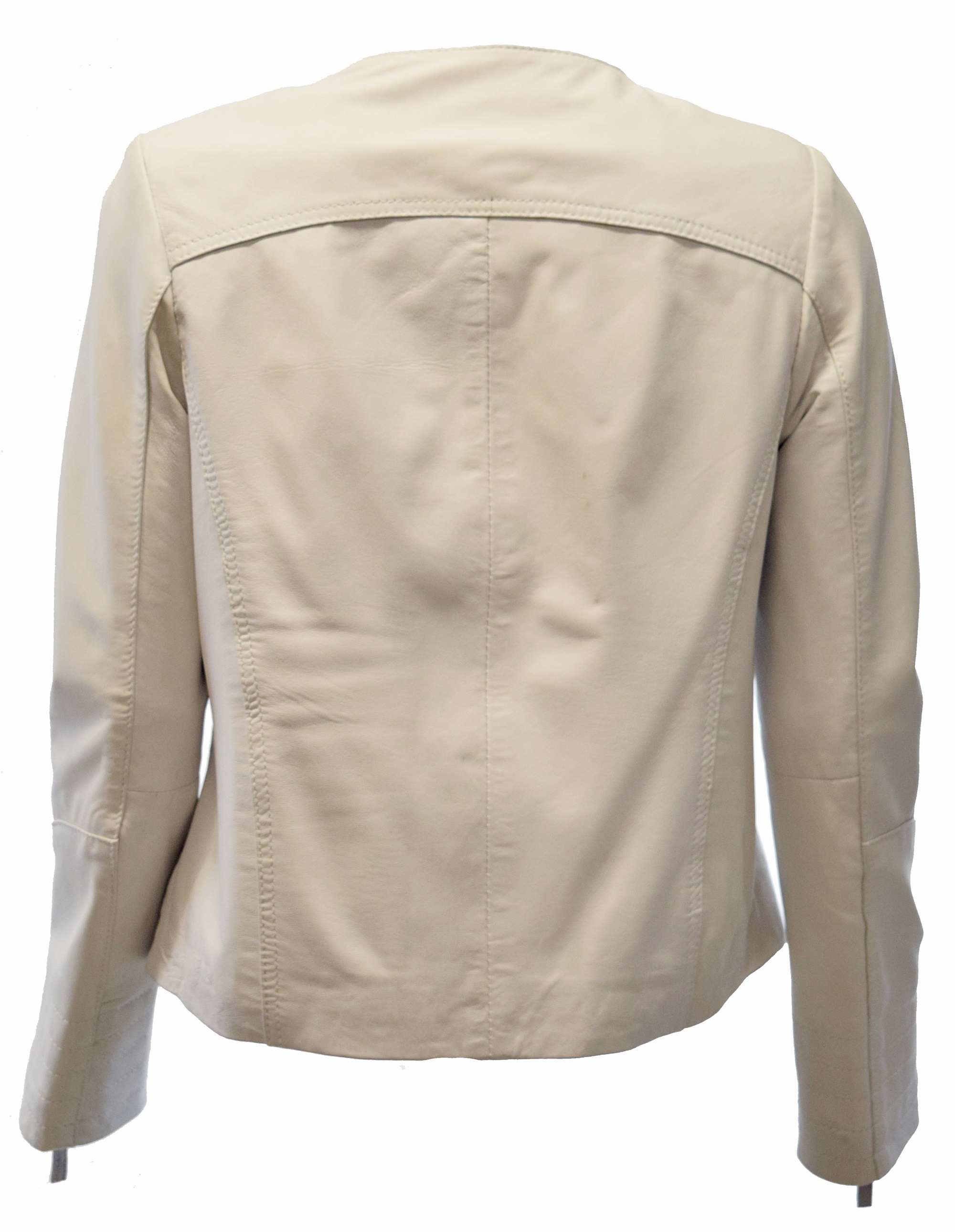 Damen Lederjacke Ena washed Weiss