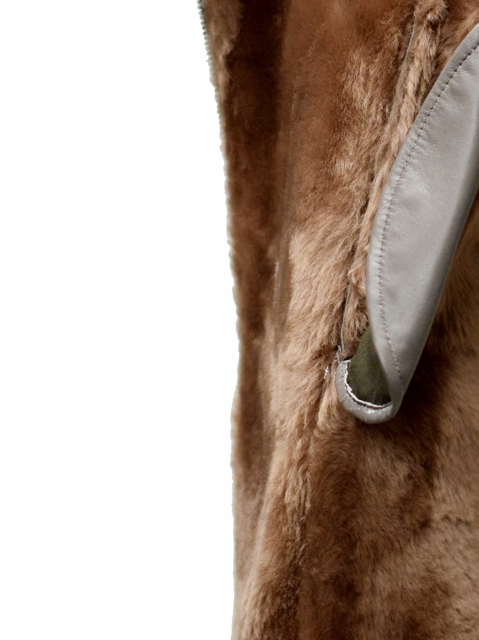Damen Lammfelljacke Raubiene mit Reverskragen in Grau