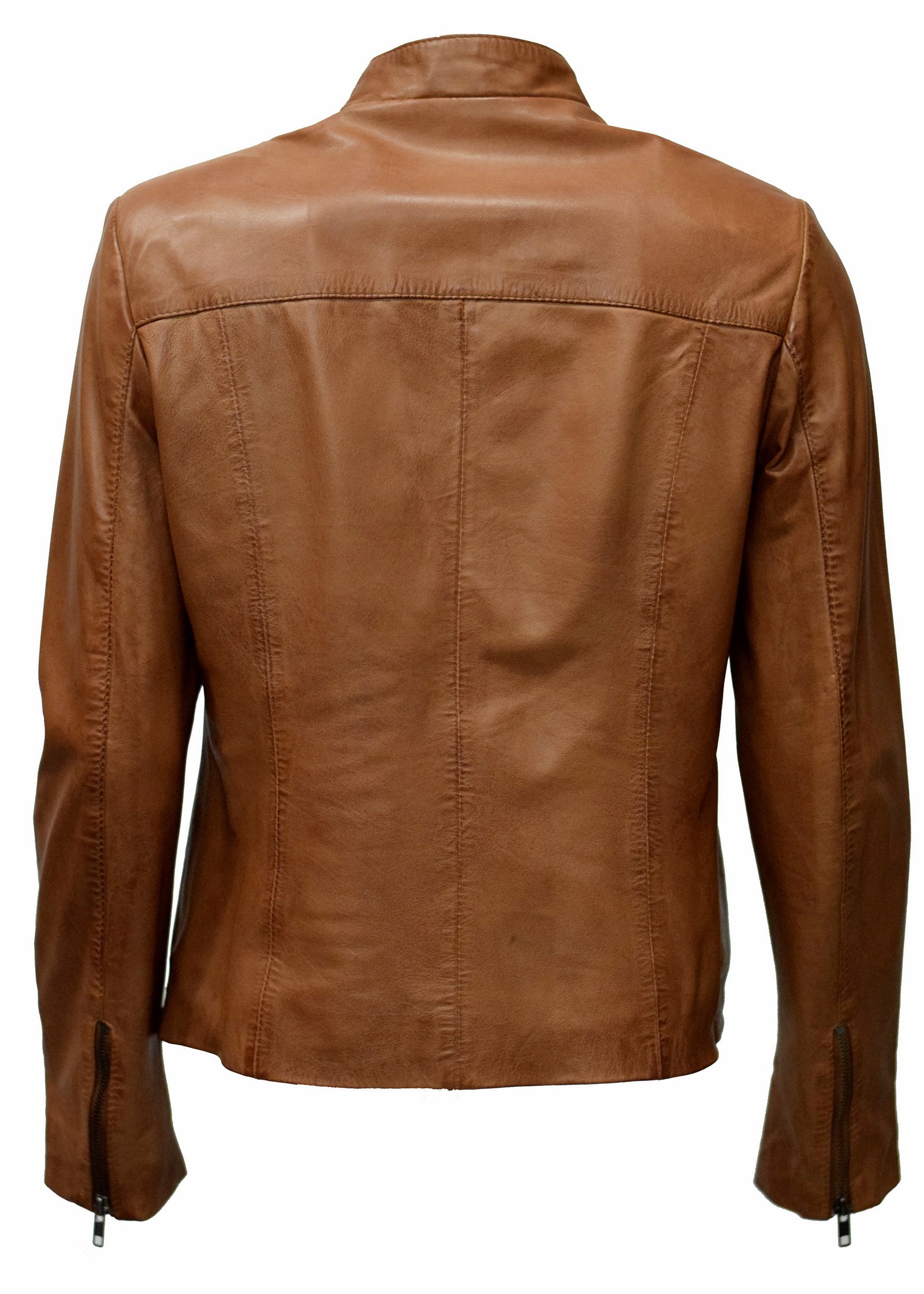 Damen Lederjacke Sofia in washed Cognac