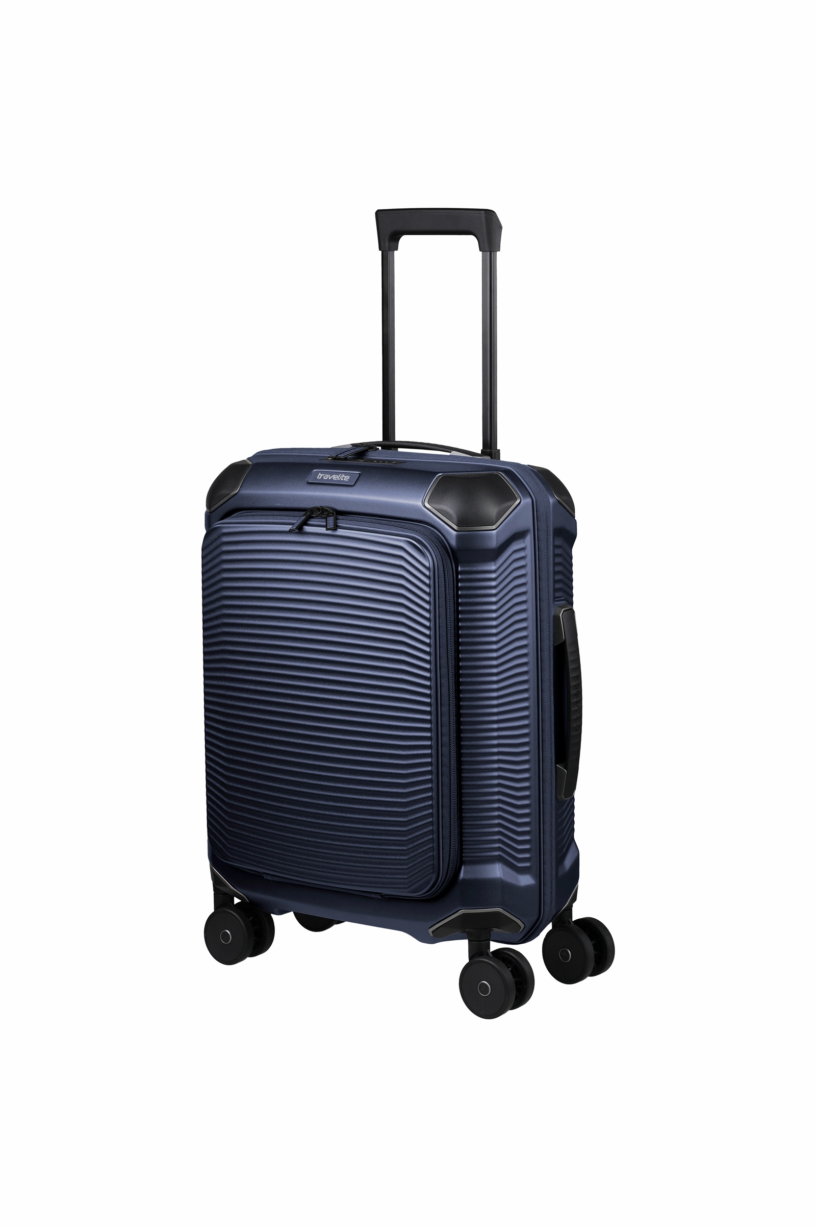 Travelite Koffer Trolley Millenium Vortasche 55 cm S+ 4 Rollen Navy