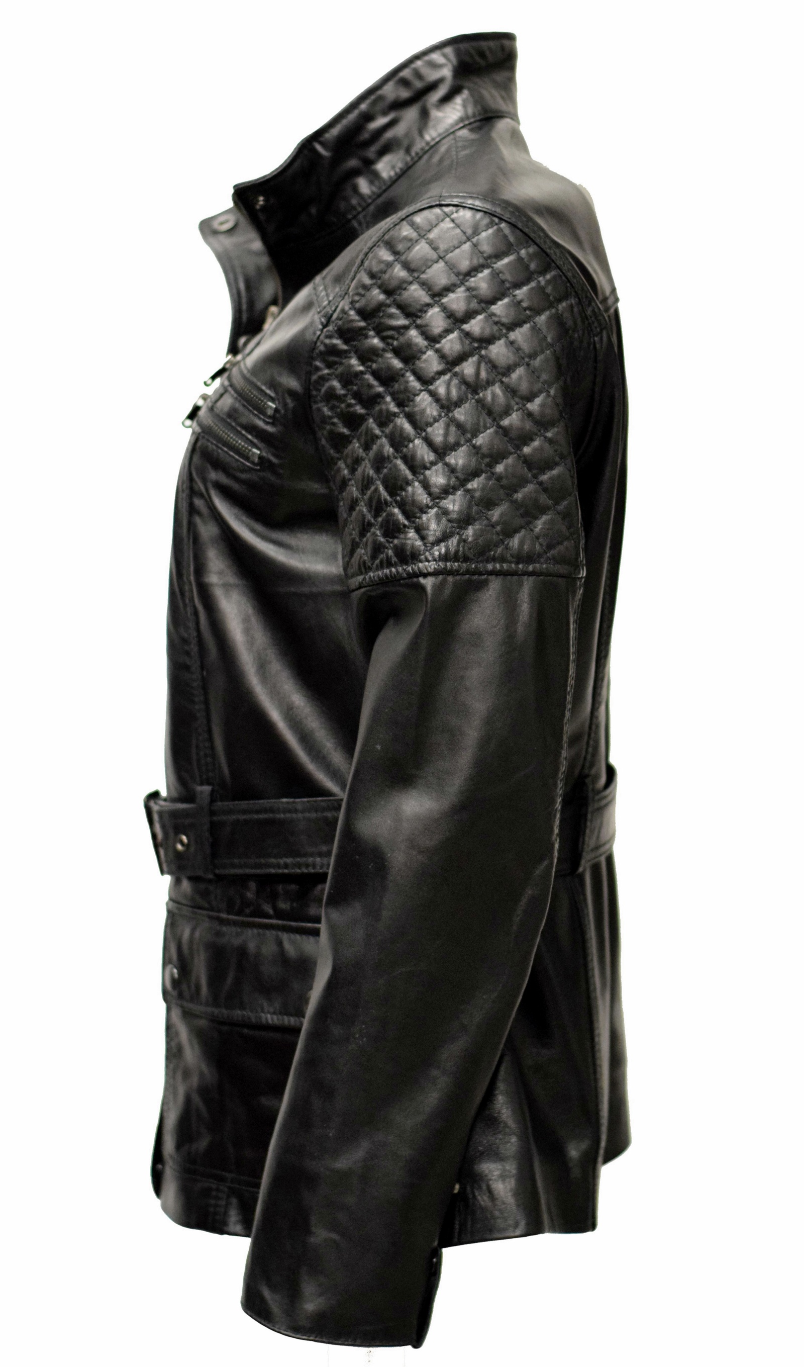Damen Lederjacke Gyda in washed Schwarz