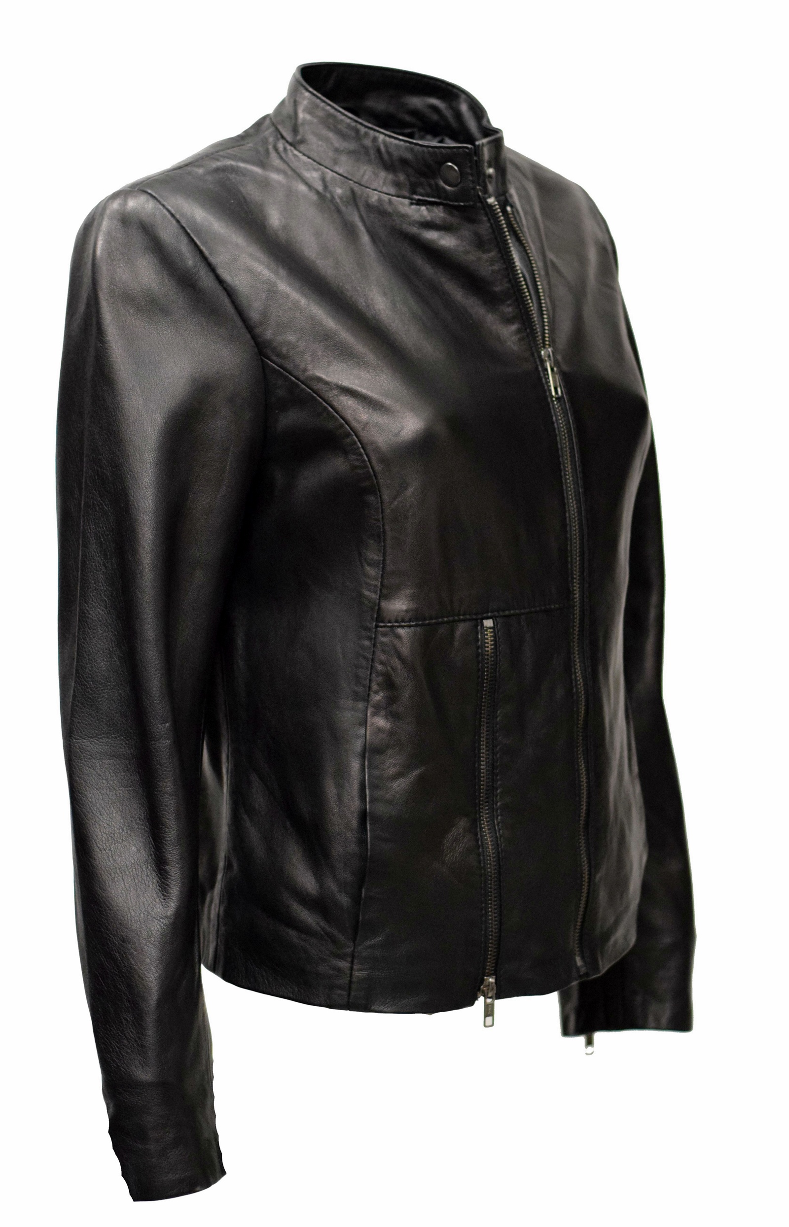 Damen Lederjacke Sofia in washed Schwarz