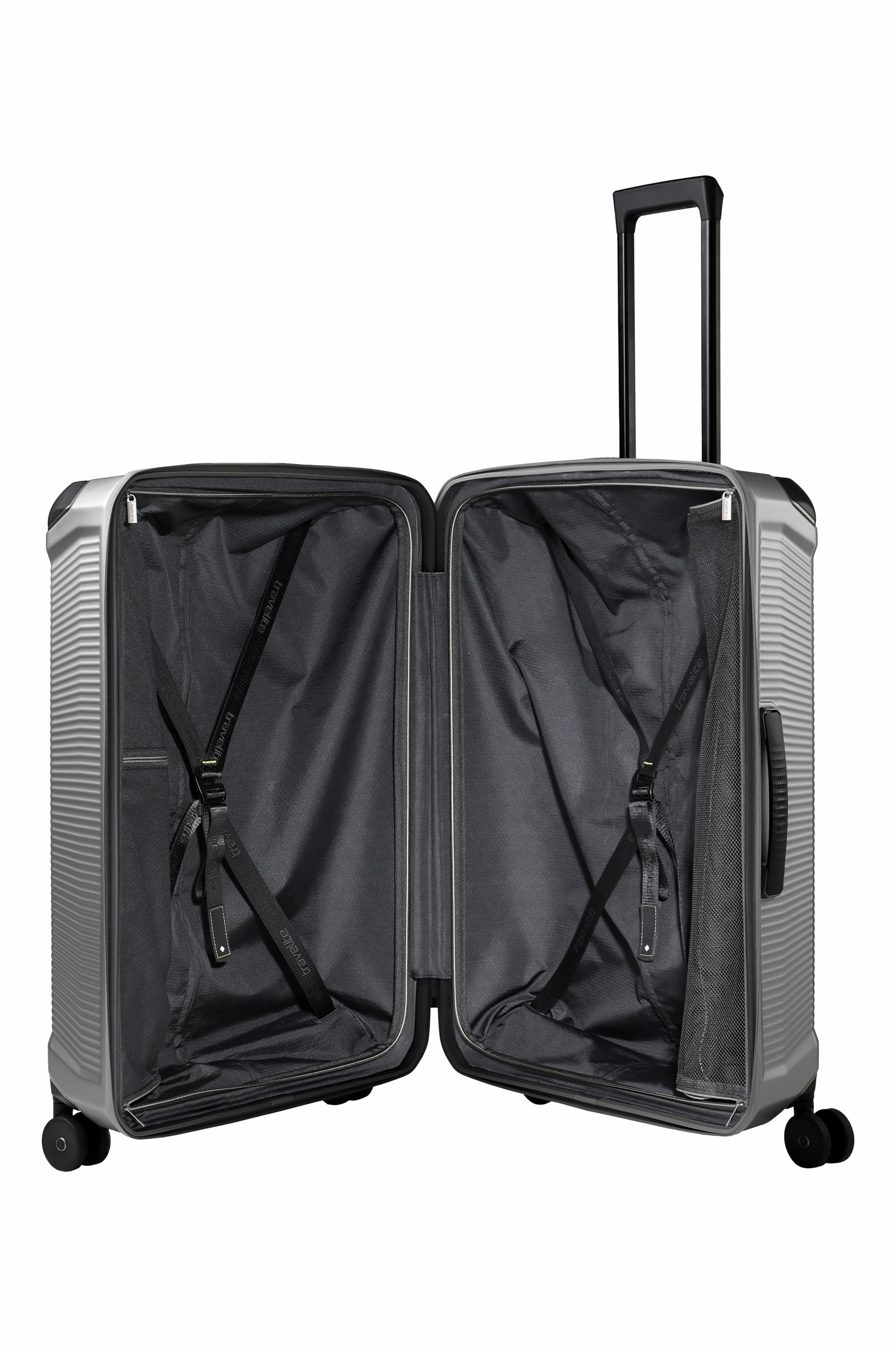 Travelite Koffer Trolley Millenium L 76 cm 4 Rollen Silber