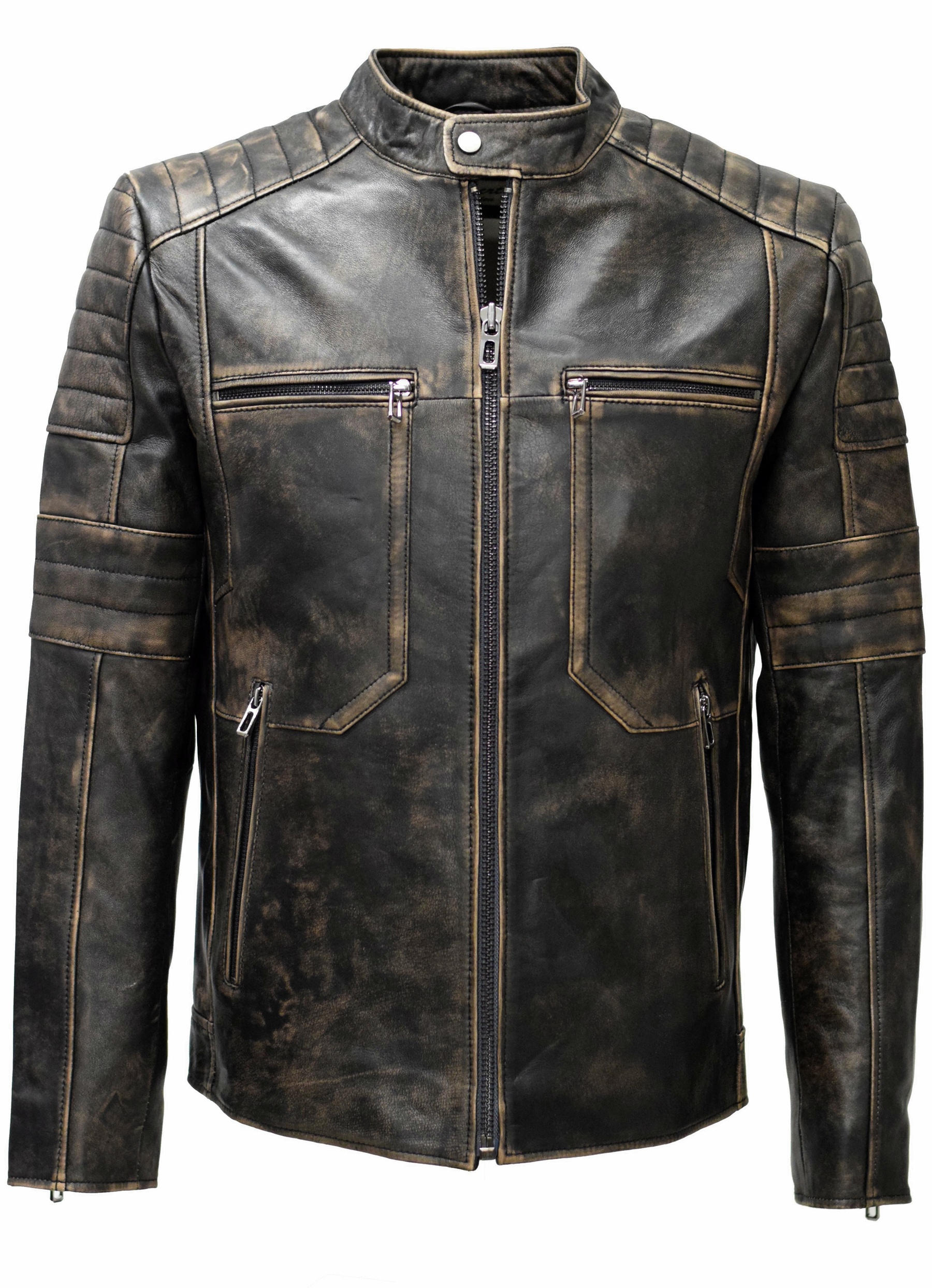 Herren Lederjacke Paul in vintage Charcoal