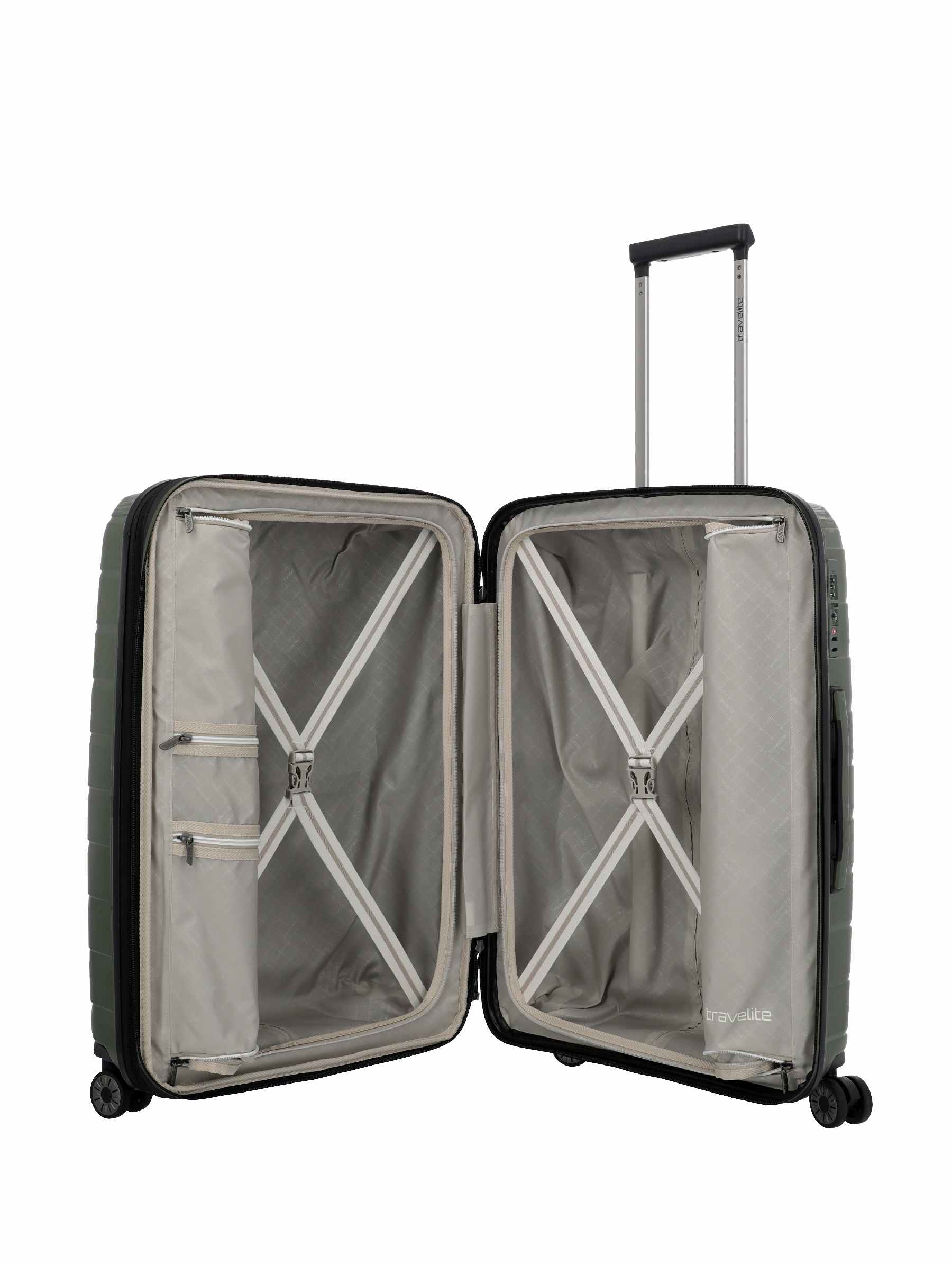 Travelite Koffer Air Base 4 Rollen Trolley M 67  cm Olive