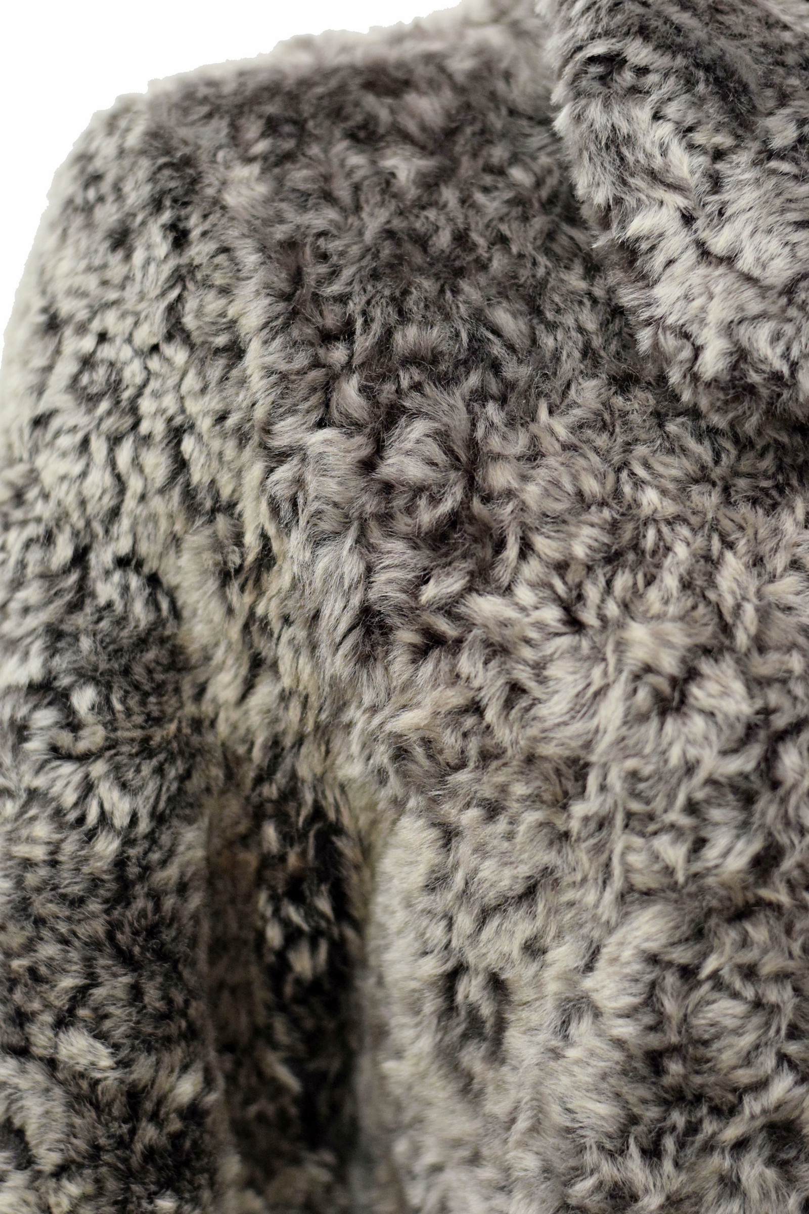 Damen Felljacke Irbid Curly-Lammfell in Grau Braun