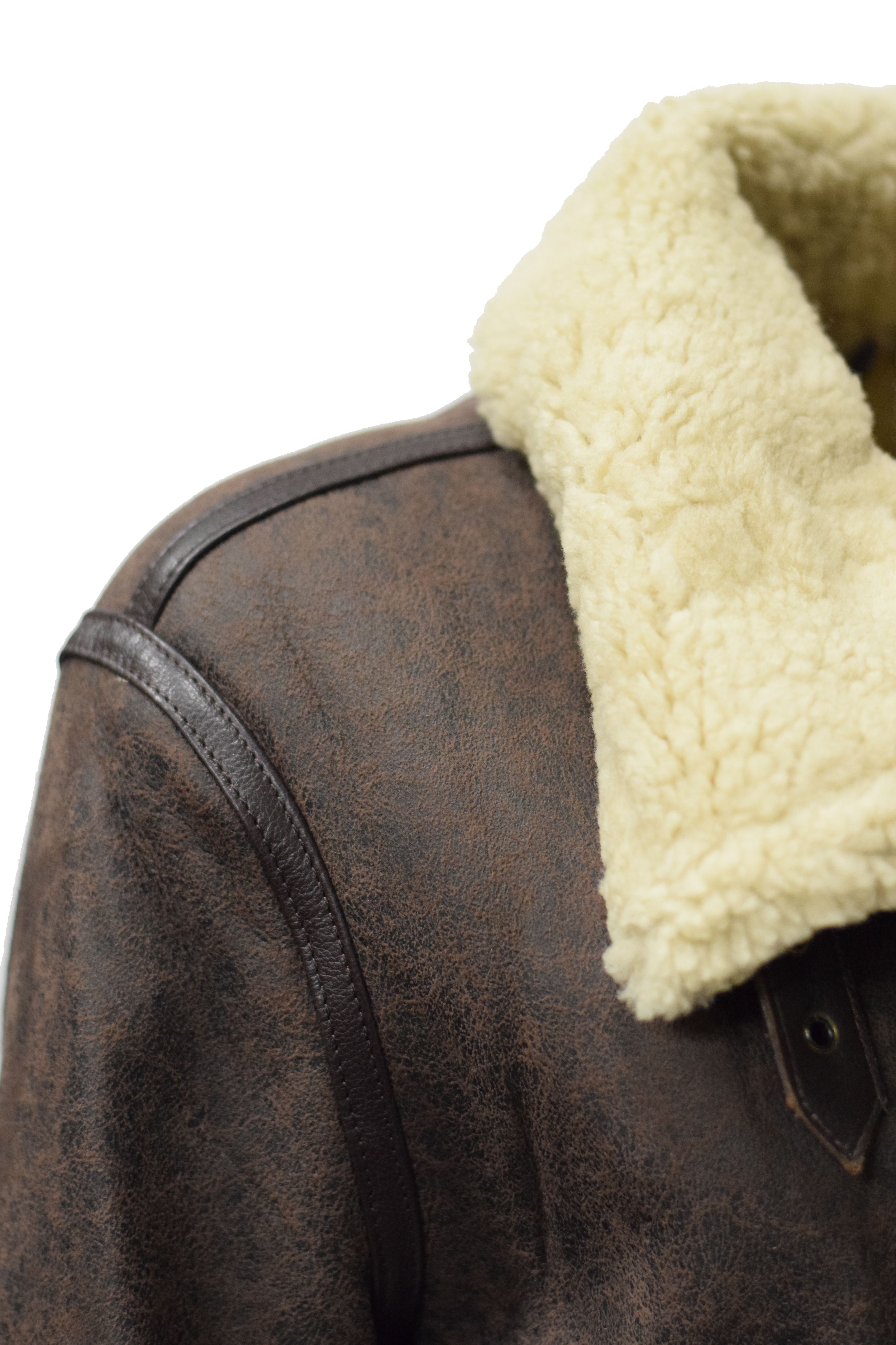 Damen Lederjacke Lammfelljacke Javote in antik Dunkelbraun