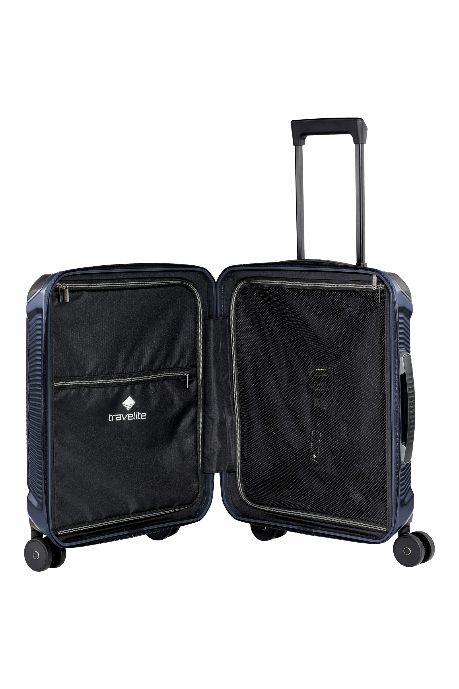 Travelite Koffer Trolley Millenium Vortasche 55 cm S+ 4 Rollen Navy