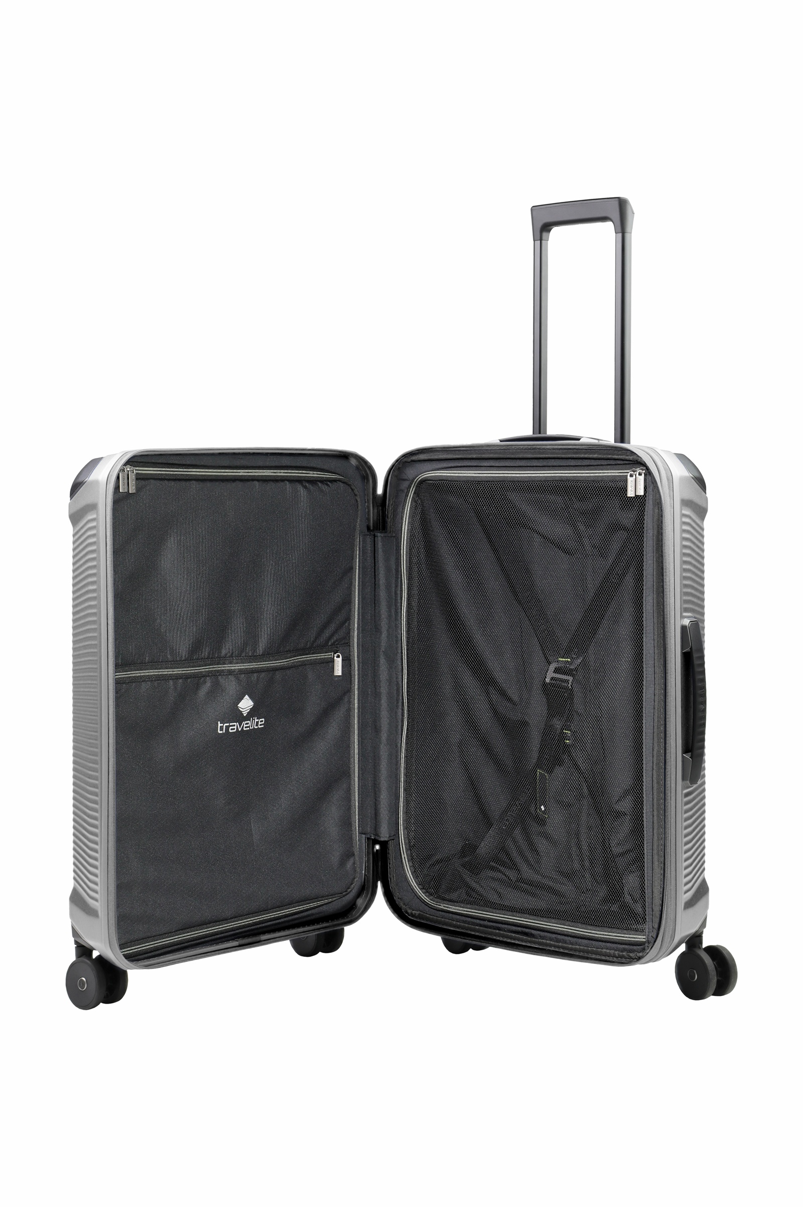 Travelite Koffer Trolley Millenium M 67 cm 4 Rollen Silber